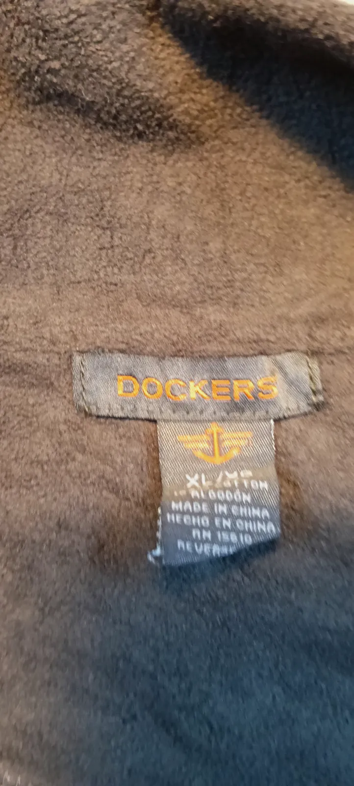 Pull col camionneur zippé en maille gris chiné – Dockers – taille XL 4