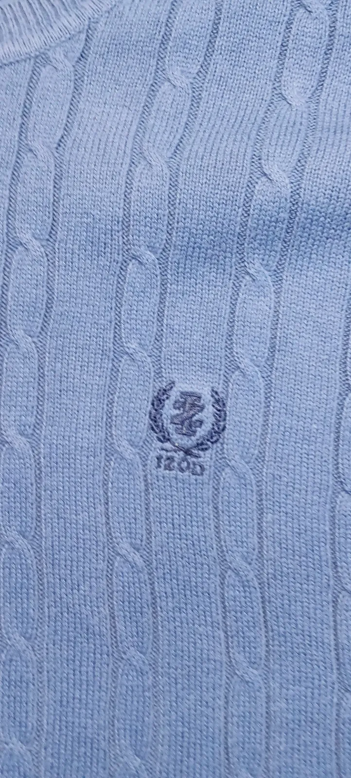 Pull en maille torsadée Izod bleu – Izod – taille XXL 3