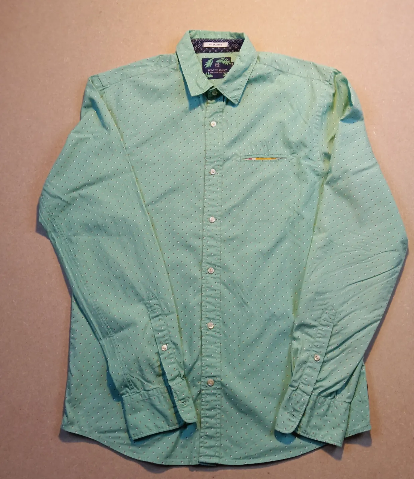 Chemise à manches longues vert menthe
