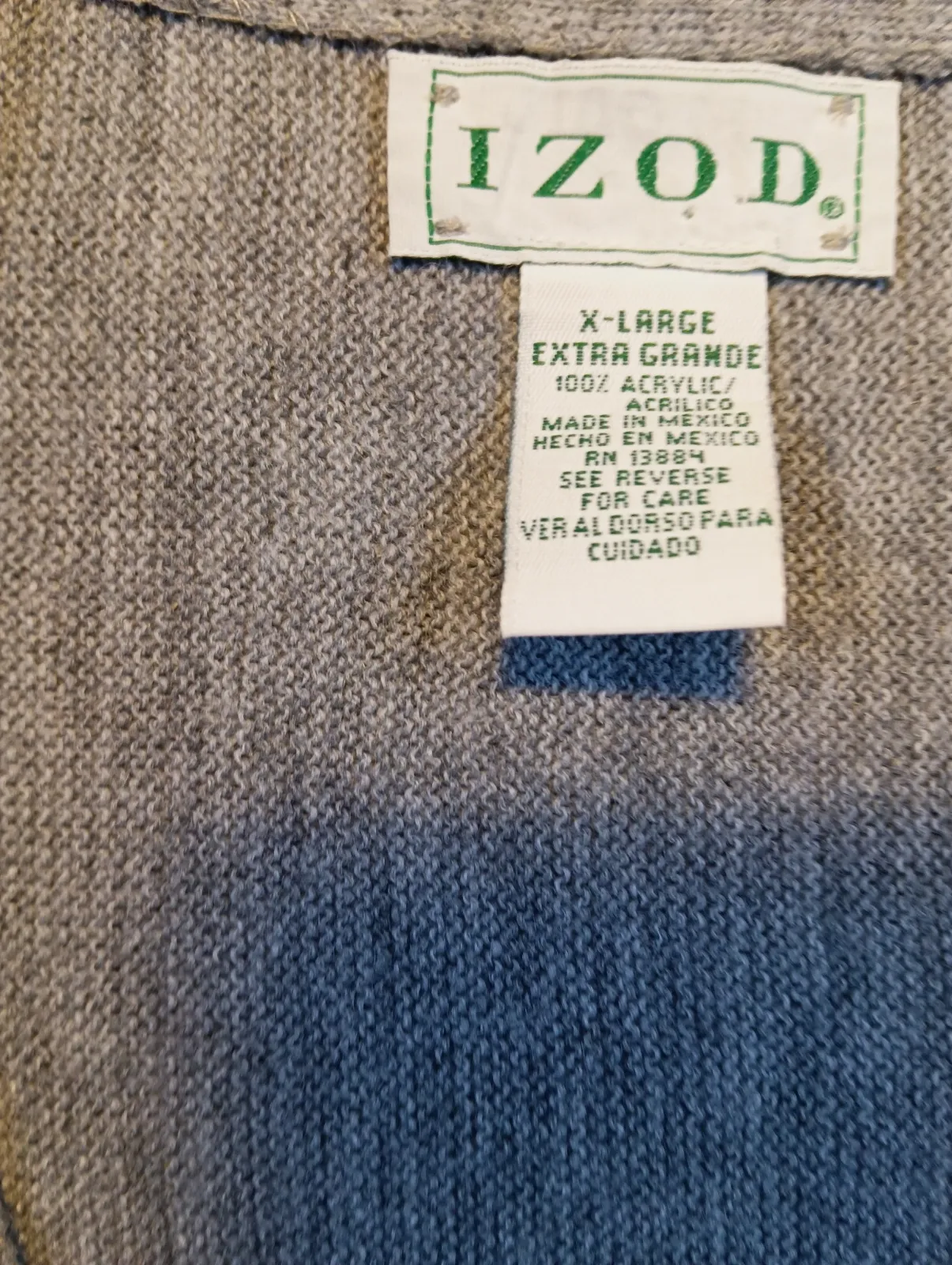 Gilet cardigan gris en maille Izod – Izod – taille XL 6