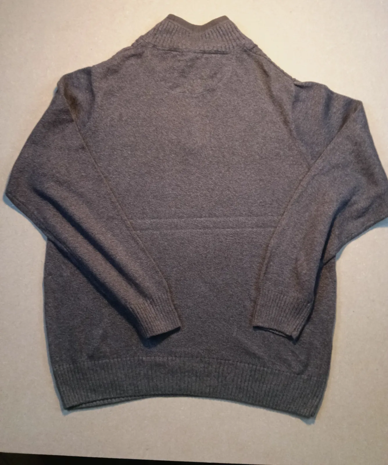 Pull col camionneur zippé en maille gris chiné – Dockers – taille XL 2