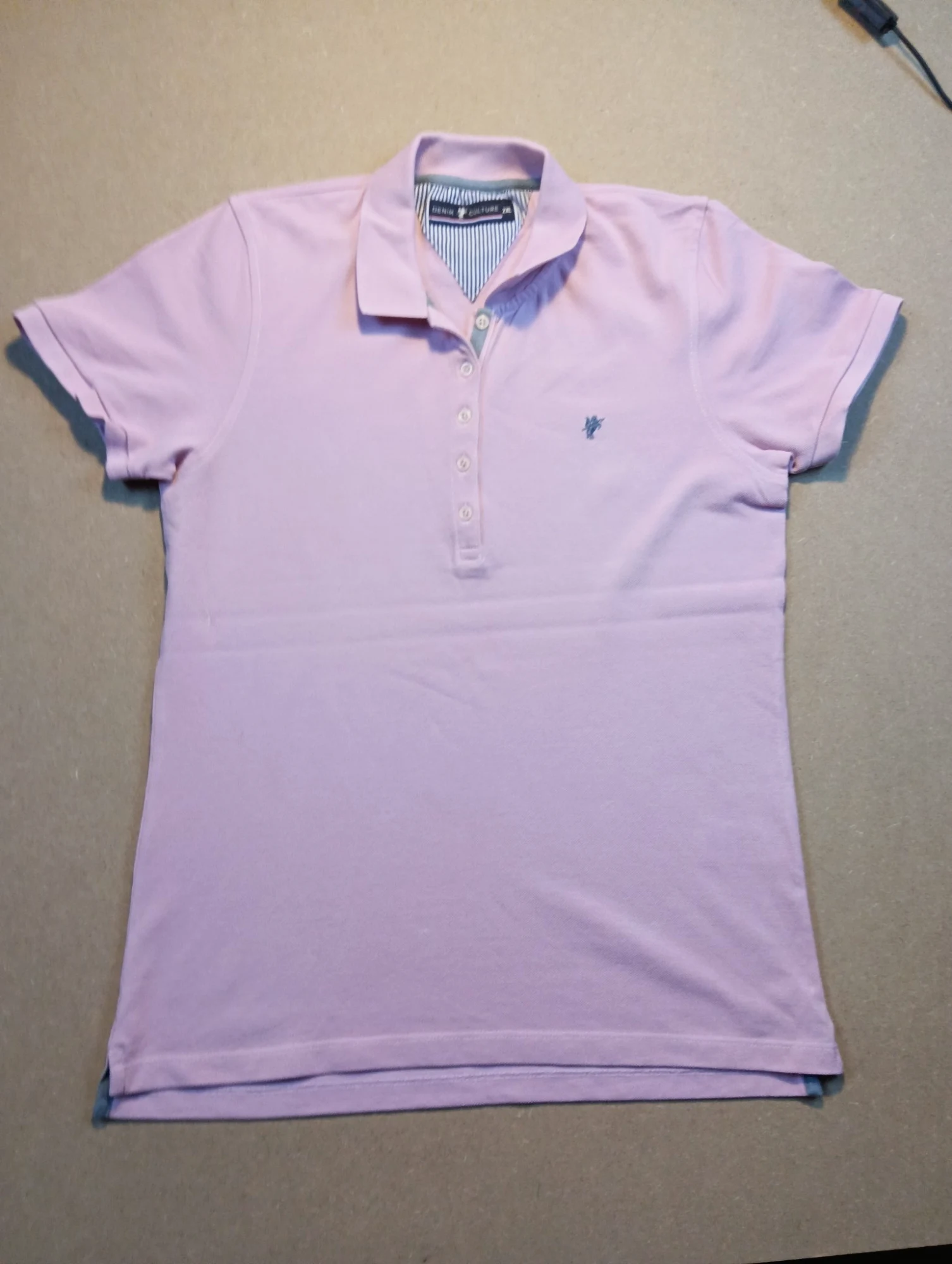 Polo Tommy Hilfiger rose lilas manches courtes