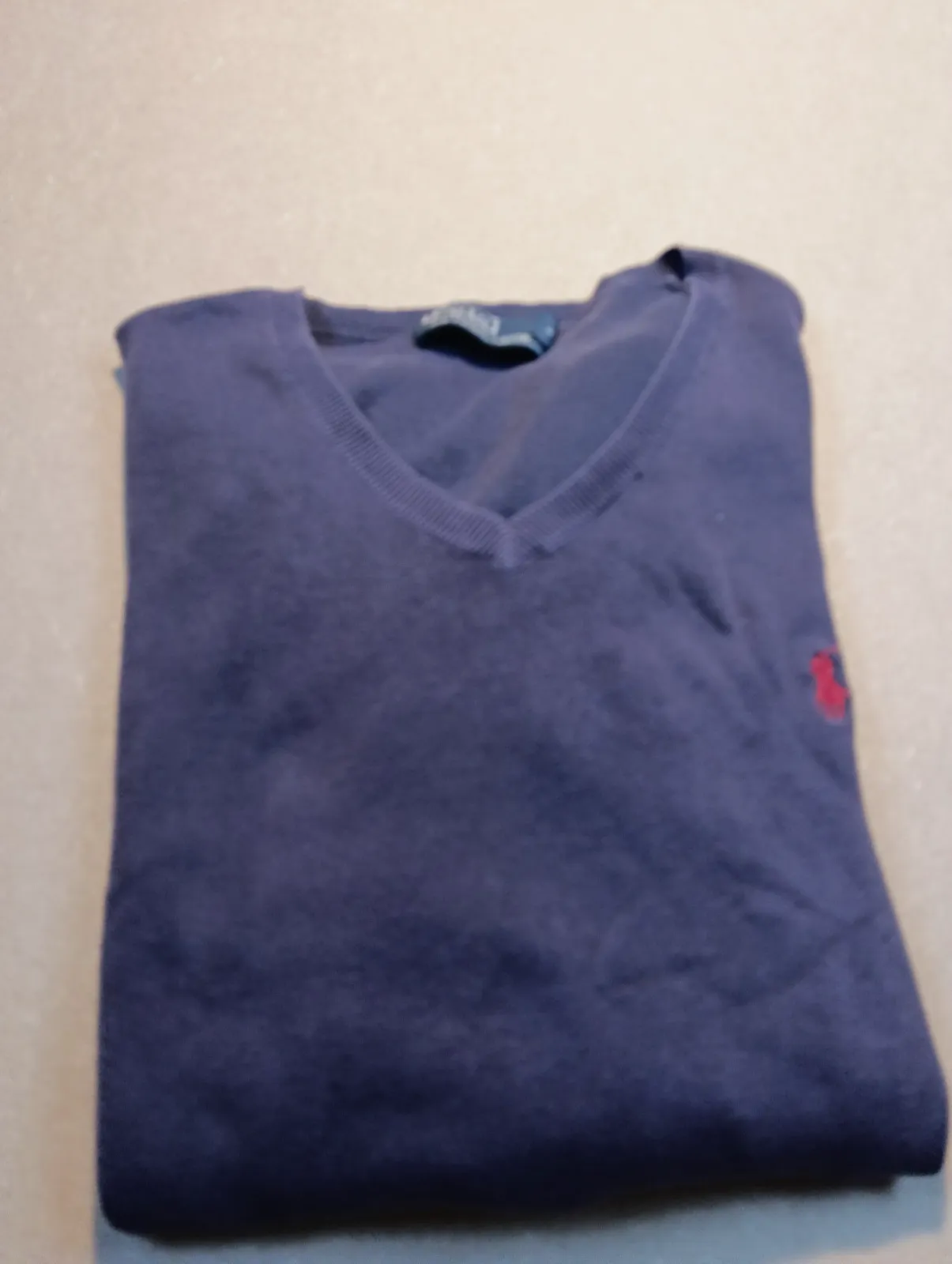 Pull col V Polo Ralph Lauren bleu marine – Ralf Lauren – taille L 7
