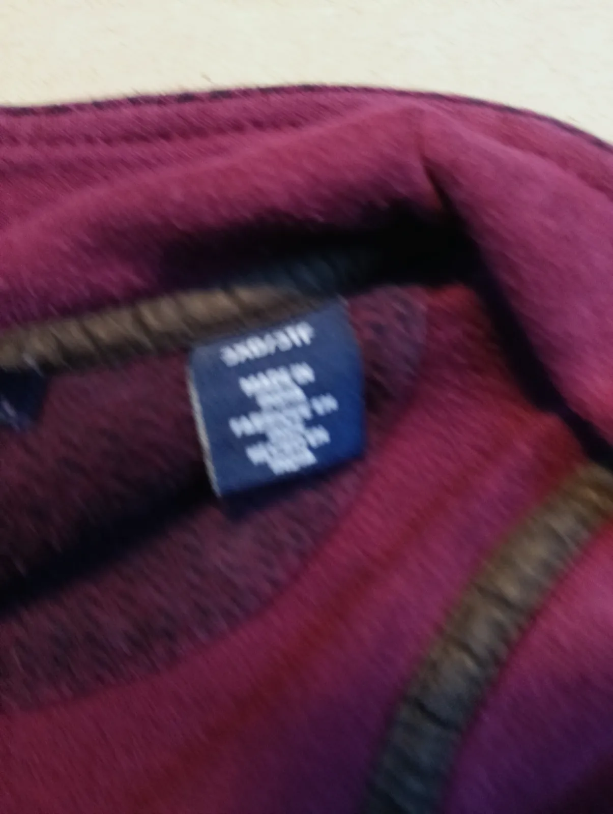 Pull bordeaux col camionneur à fermeture éclair – Chaps – taille 3XL 5