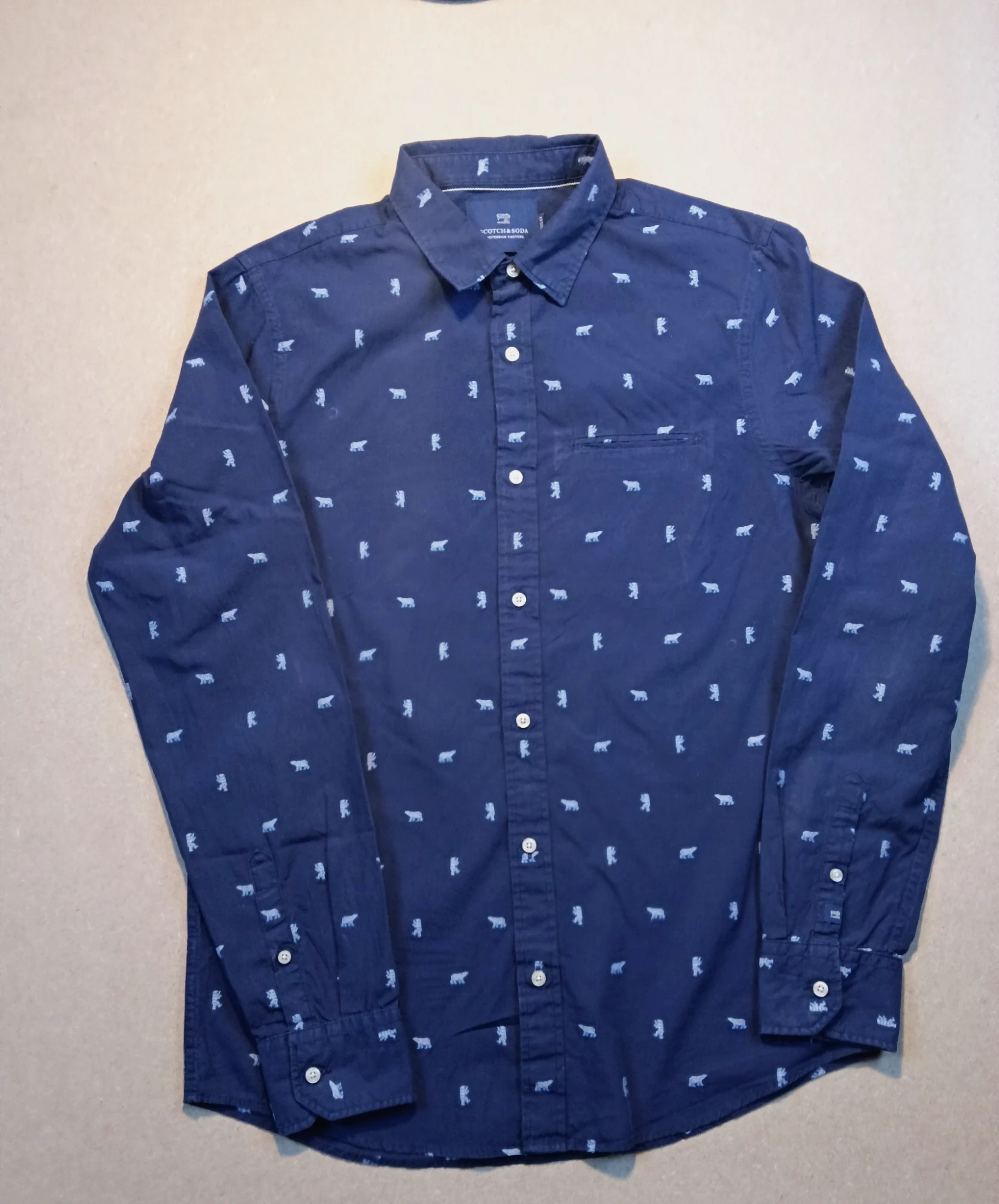 Chemise  Scotch and soda à manches longues imprimé ours