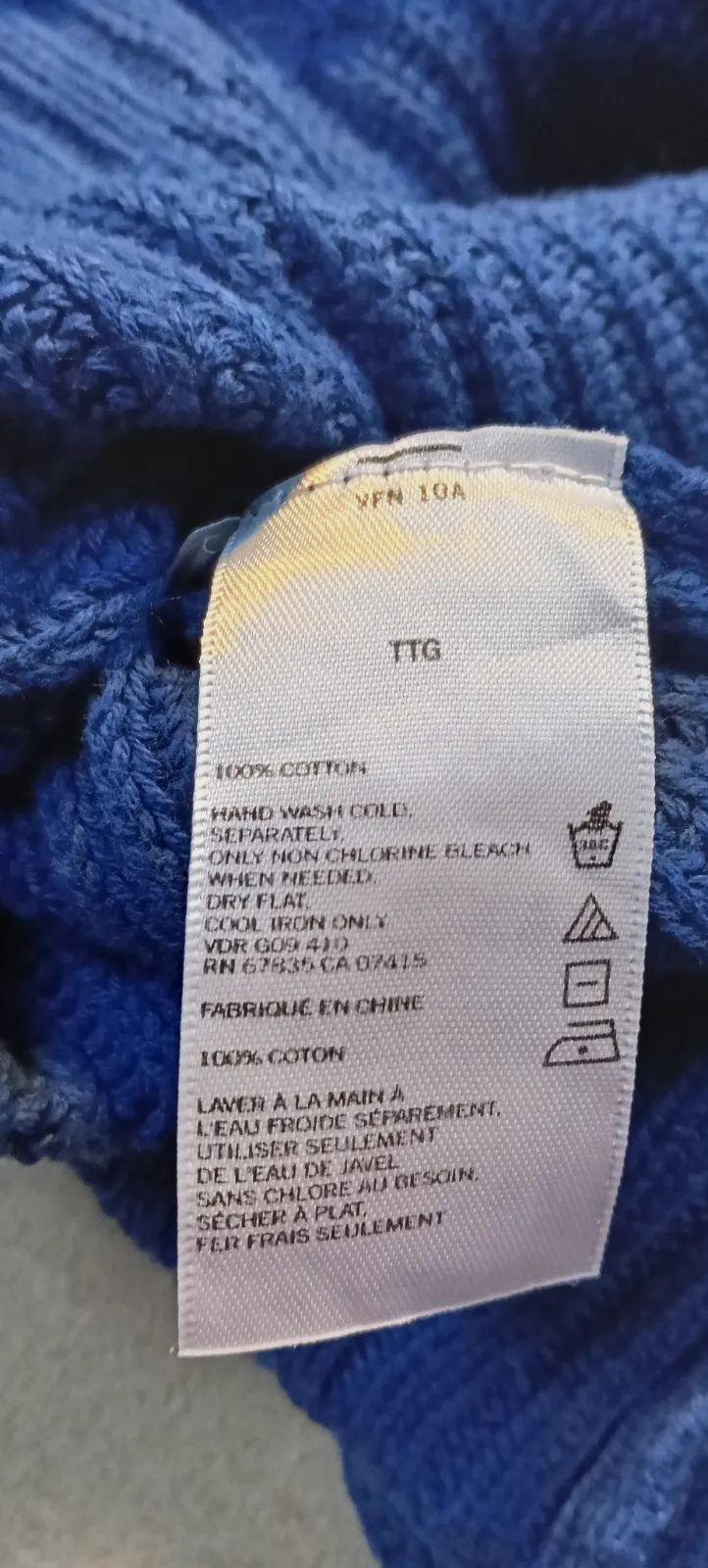 Pull col rond en maille Nautica bleu – Nautica – taille XXL 5