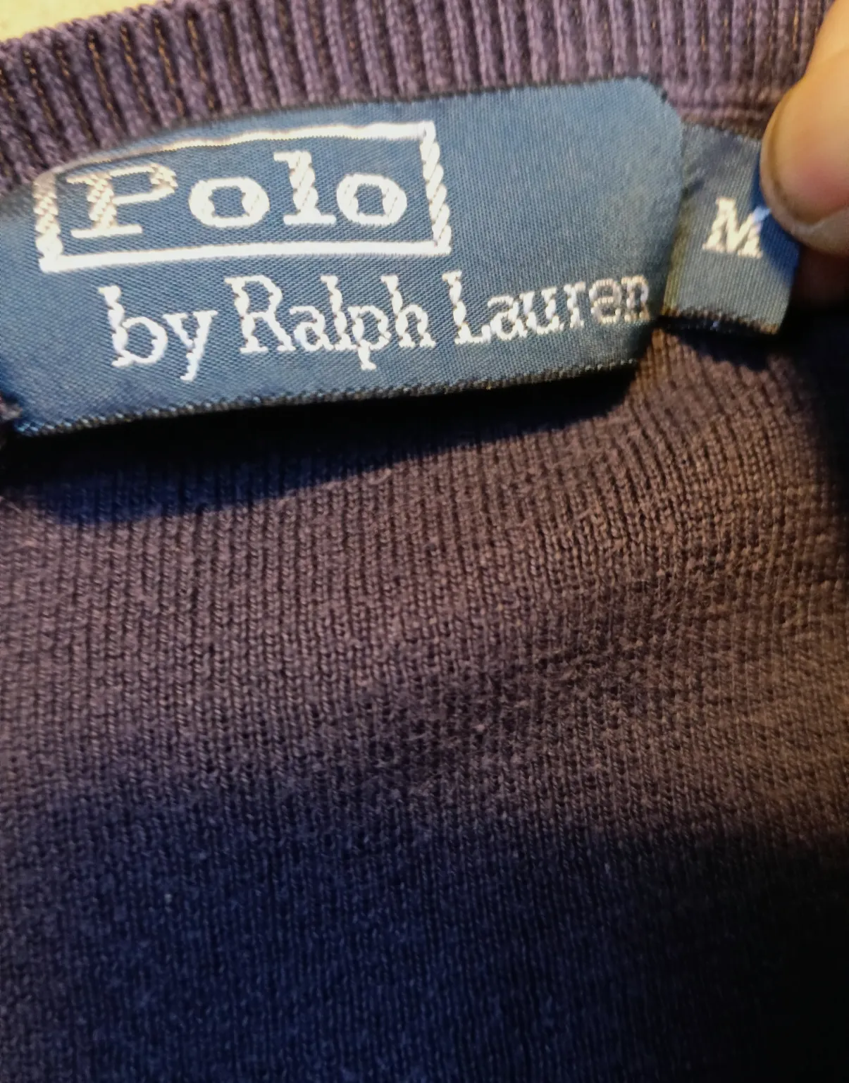 Pull col V Polo Ralph Lauren bleu marine – Ralf Lauren – taille L 4