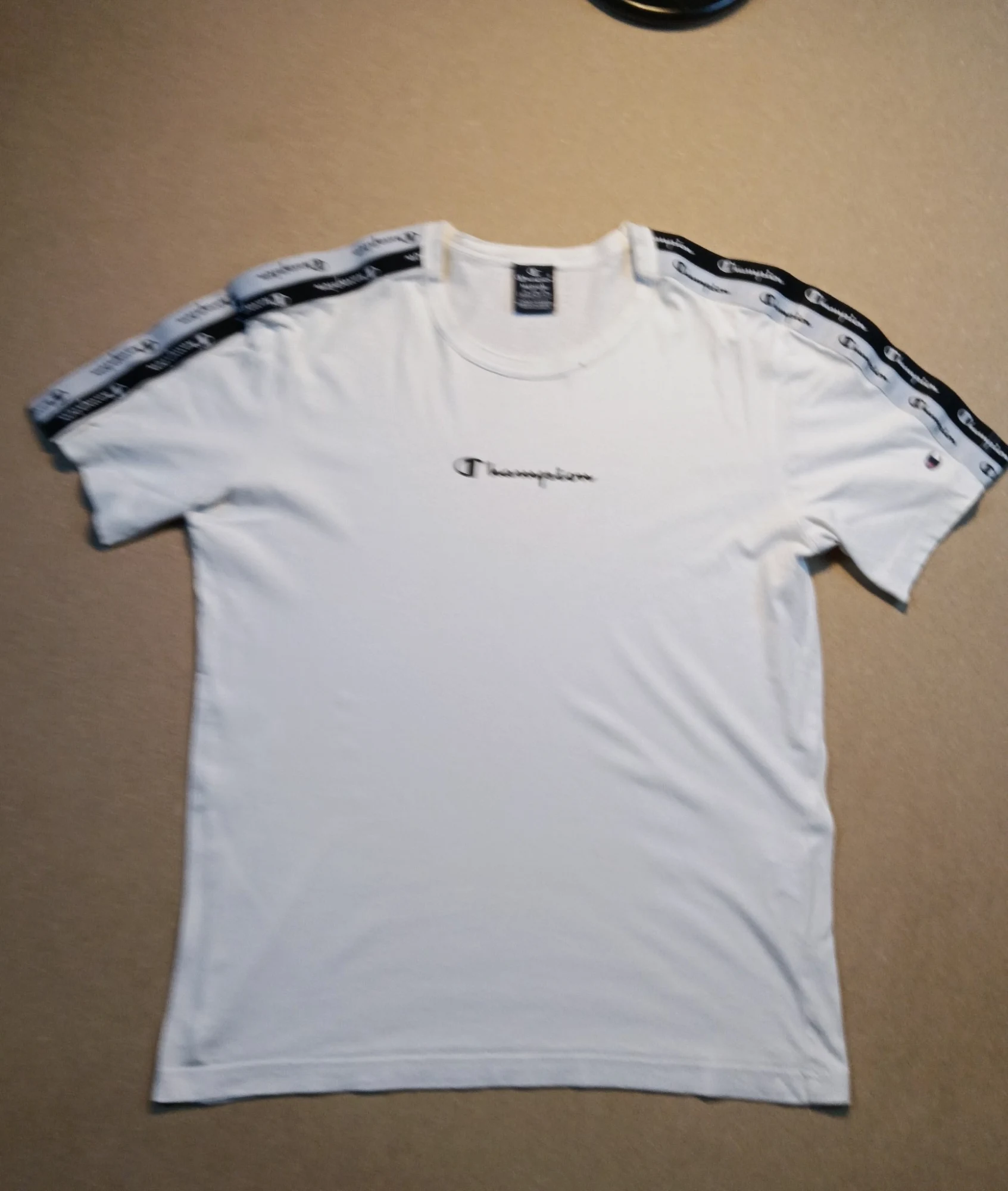 T-shirt Champion Blanc Bandes Logo