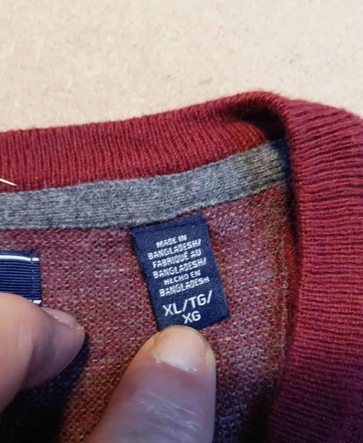 Pull col V Izod bordeaux – Izod – taille L 4