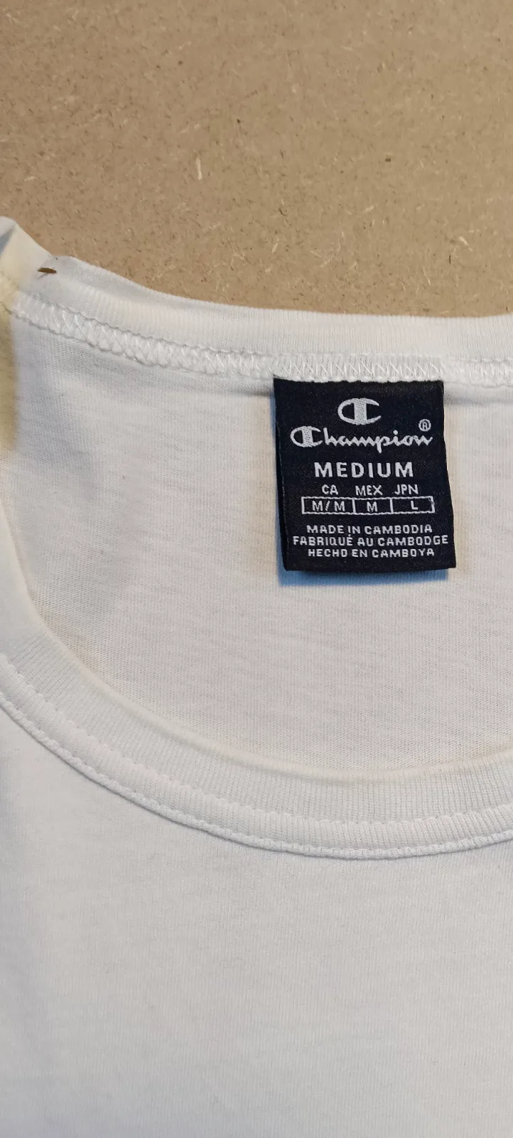 T-shirt Champion Blanc Bandes Logo – Champion – taille M 5