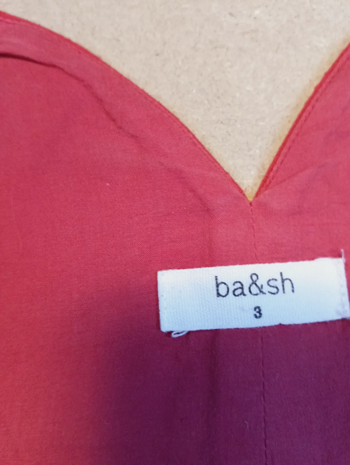 Robe courte rouge à manches trois quarts – Ba sh – taille S 3