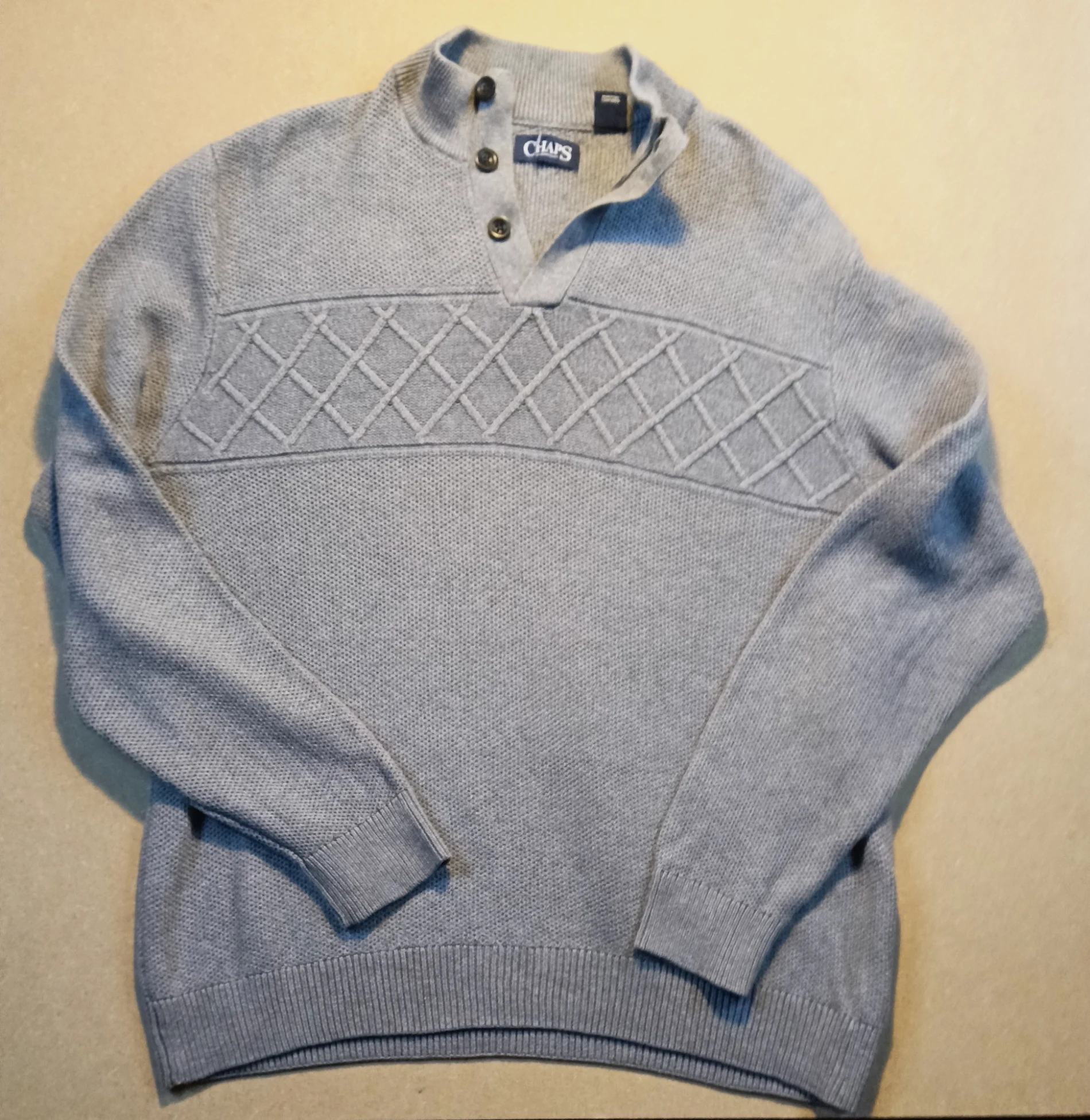 Pull à col montant Chaps gris en maille