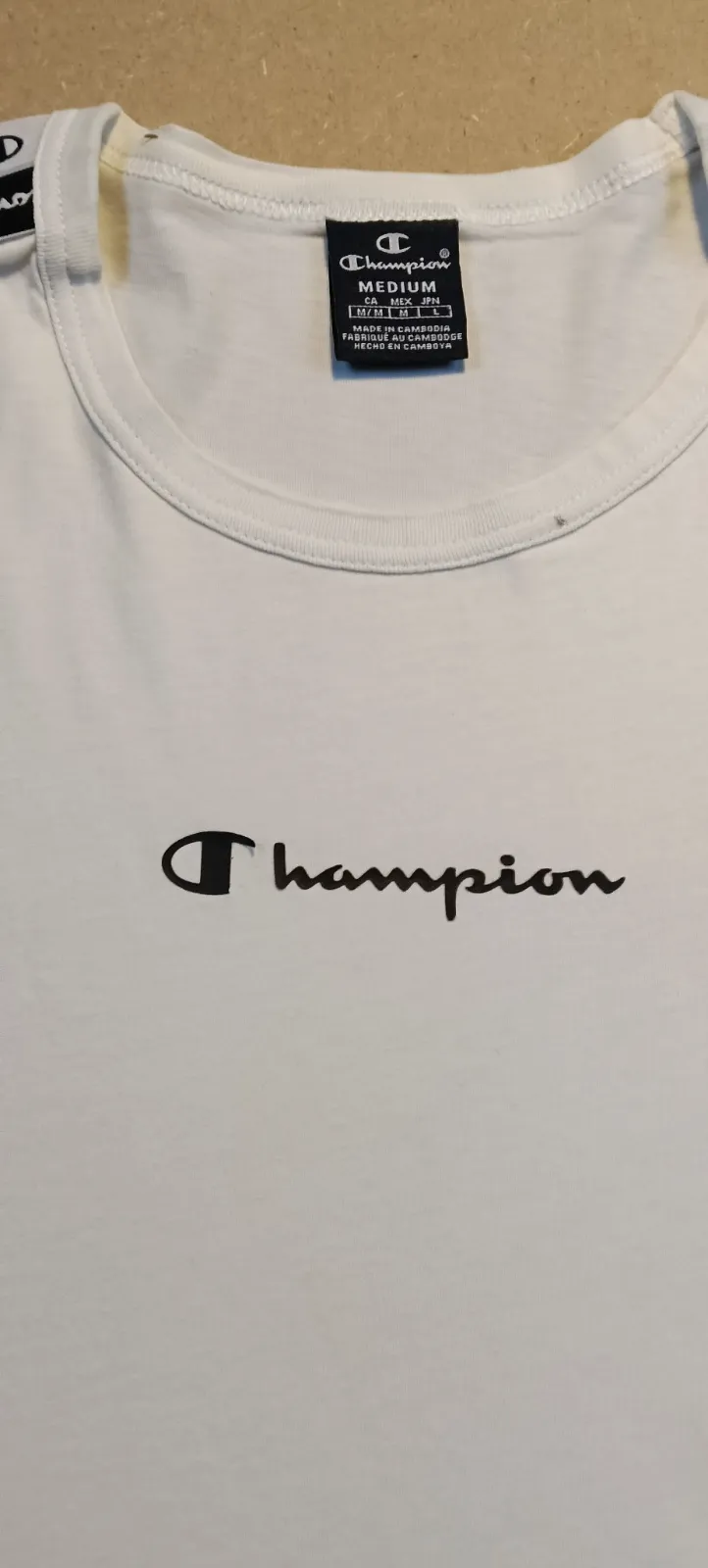 T-shirt Champion Blanc Bandes Logo – Champion – taille M 3