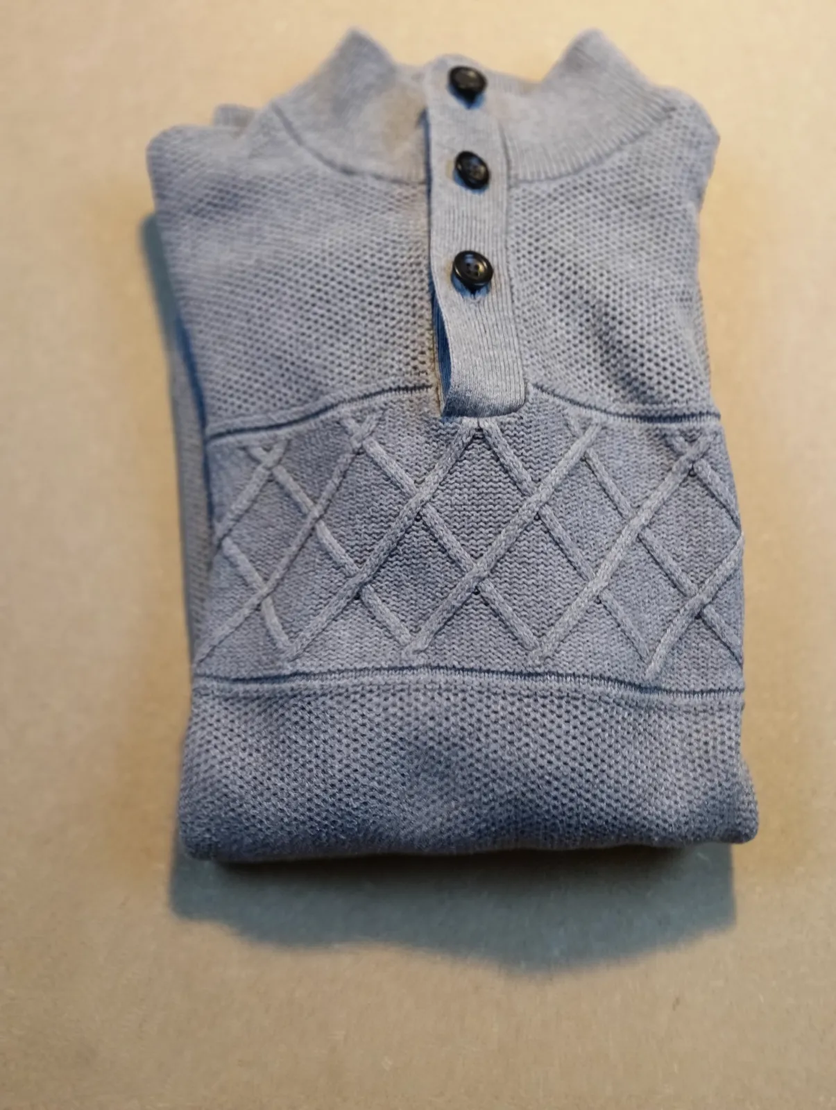 Pull à col montant Chaps gris en maille – Chaps – taille L 3