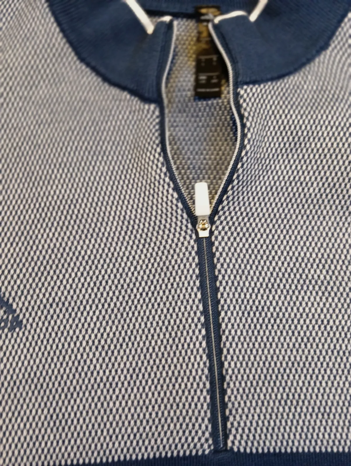 Pull à col demi-zip Adidas bleu et blanc – Adidas – taille L 5