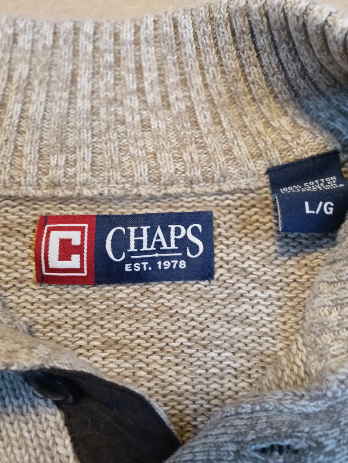 Pull en maille beige Chaps – Chaps – taille L 4
