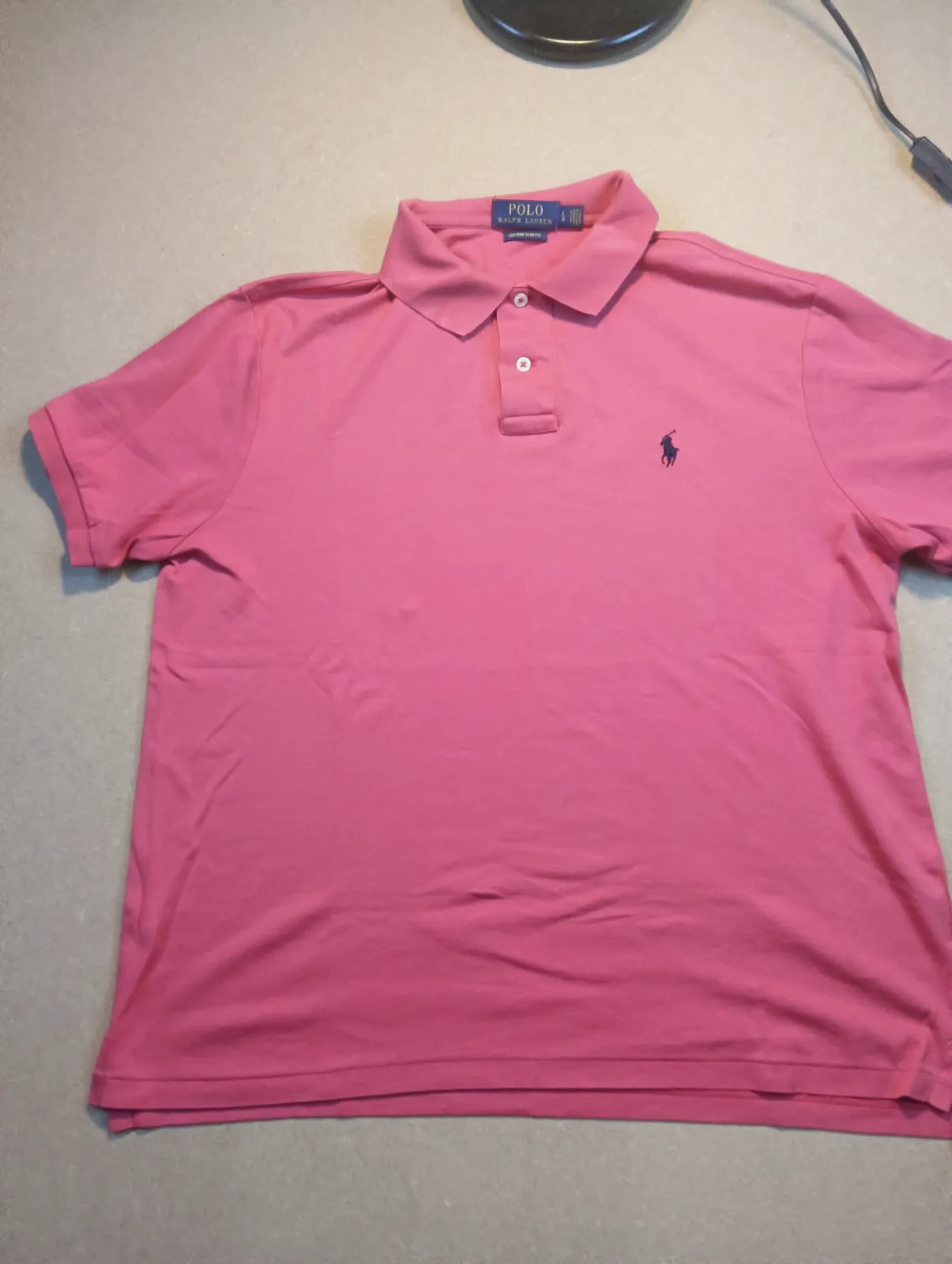 Polo rose Ralph Lauren manches courtes taille L