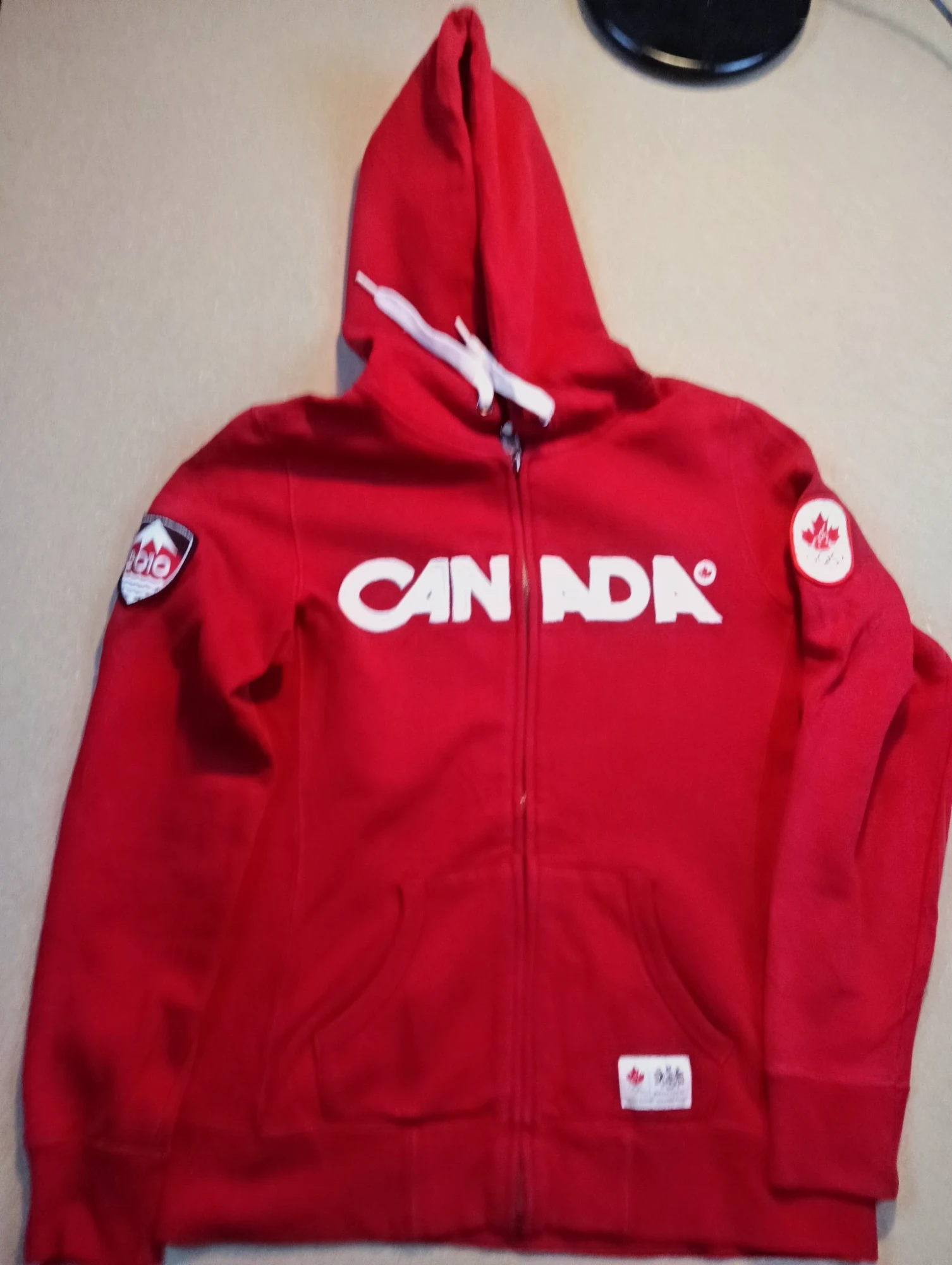 Sweat à capuche zippé rouge Canada