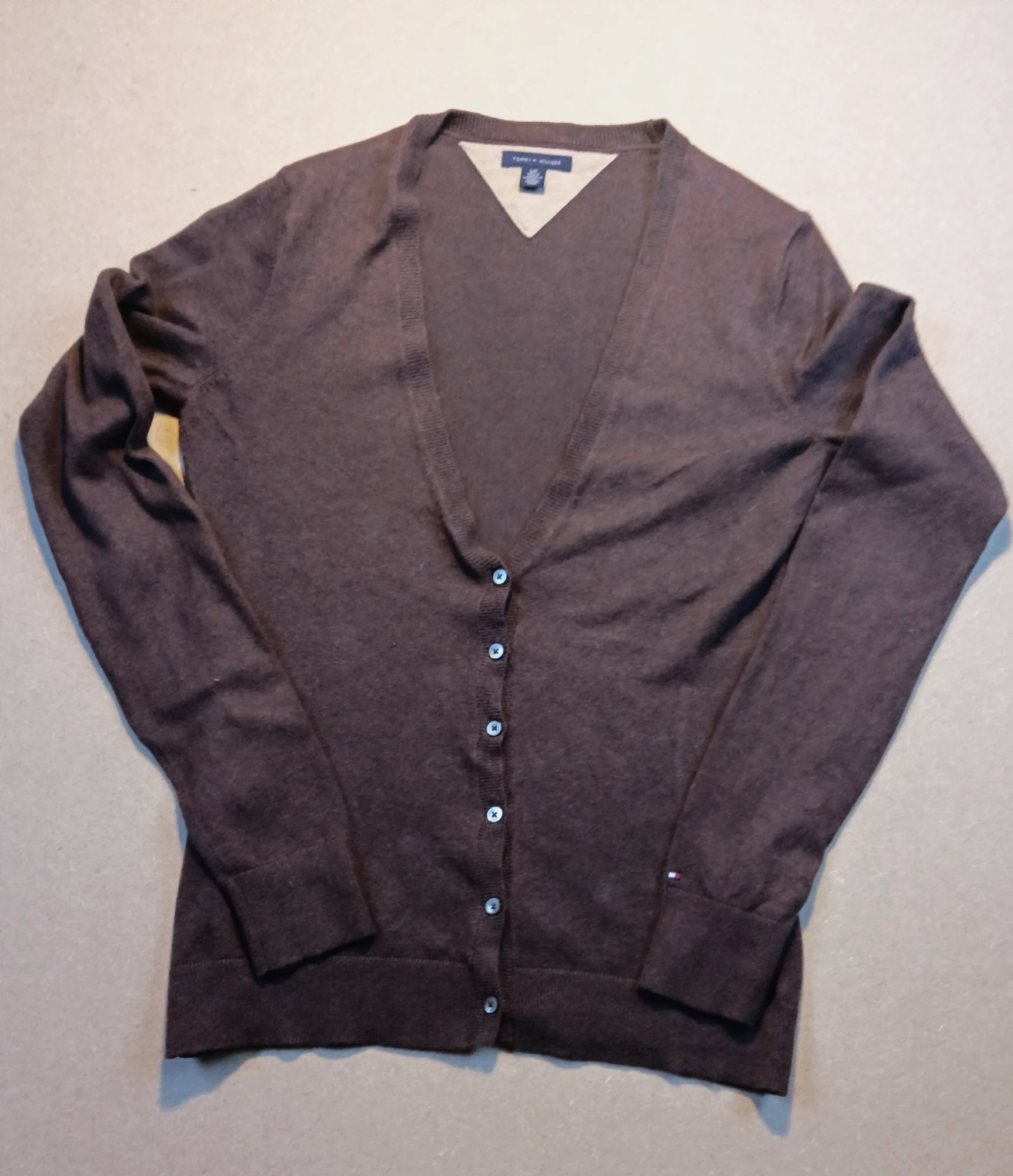 Gilet cardigan Tommy Hilfiger marron en maille