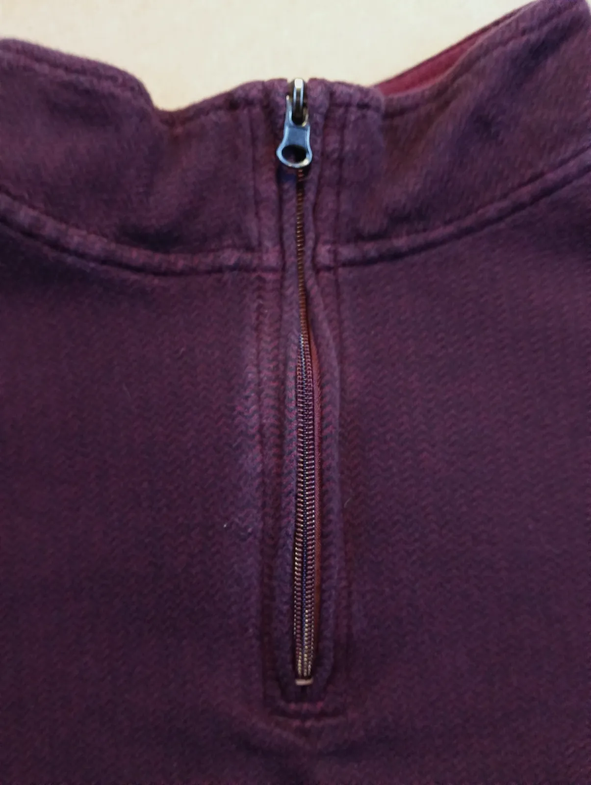 Pull bordeaux col camionneur à fermeture éclair – Chaps – taille 3XL 3