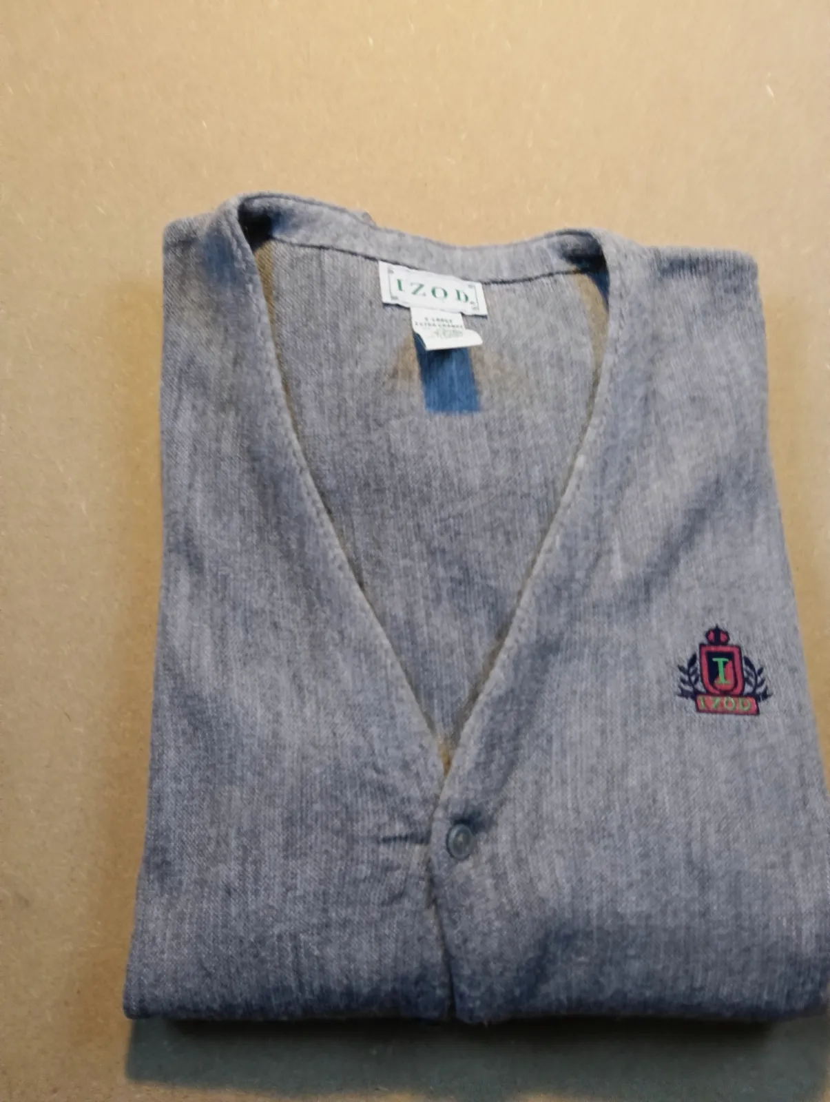 Gilet cardigan gris en maille Izod – Izod – taille XL 4