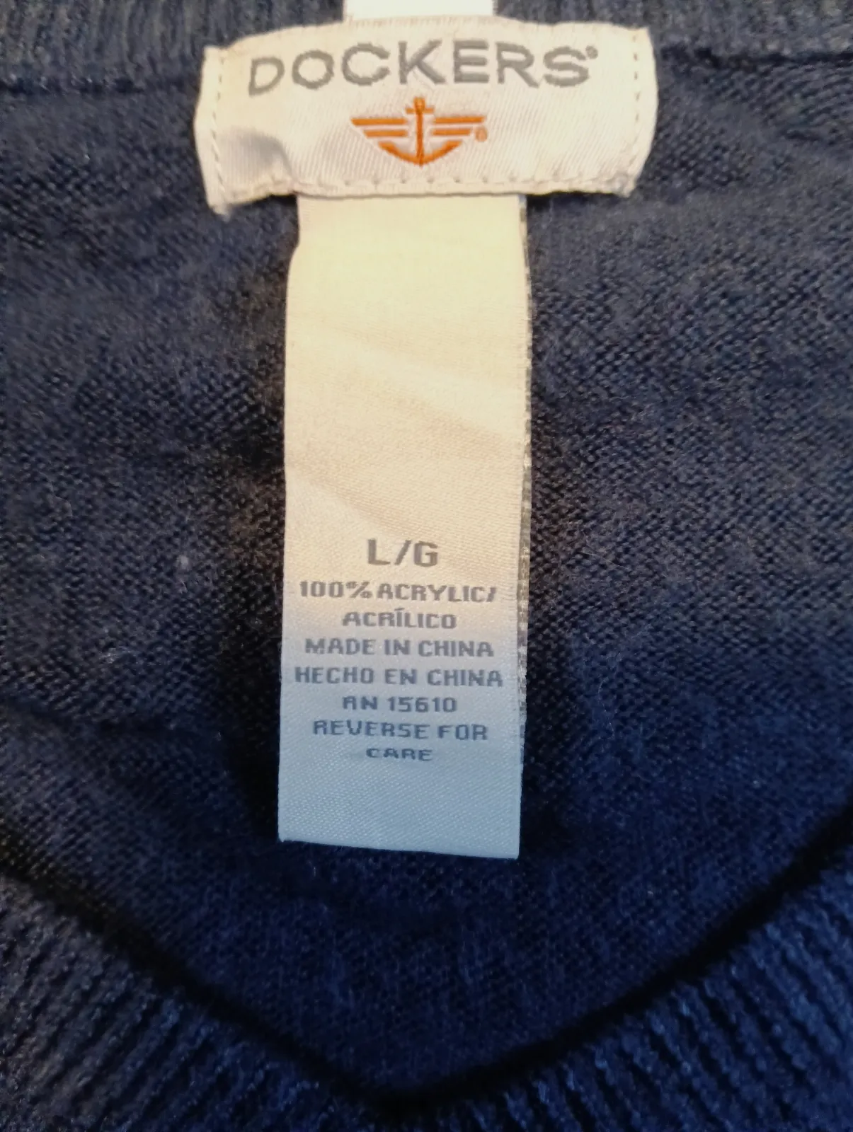 Pull Dockers sans manches torsadé bleu marine – Dockers – taille L 3