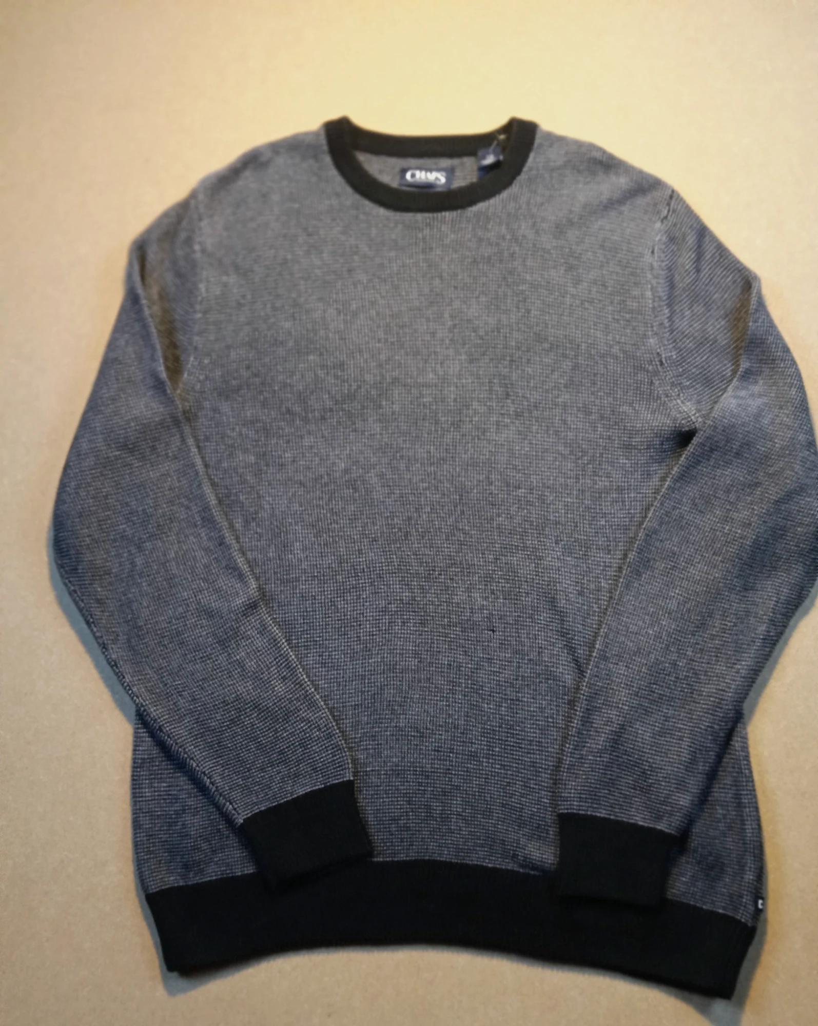 Pull en maille bicolore Chaps noir et gris