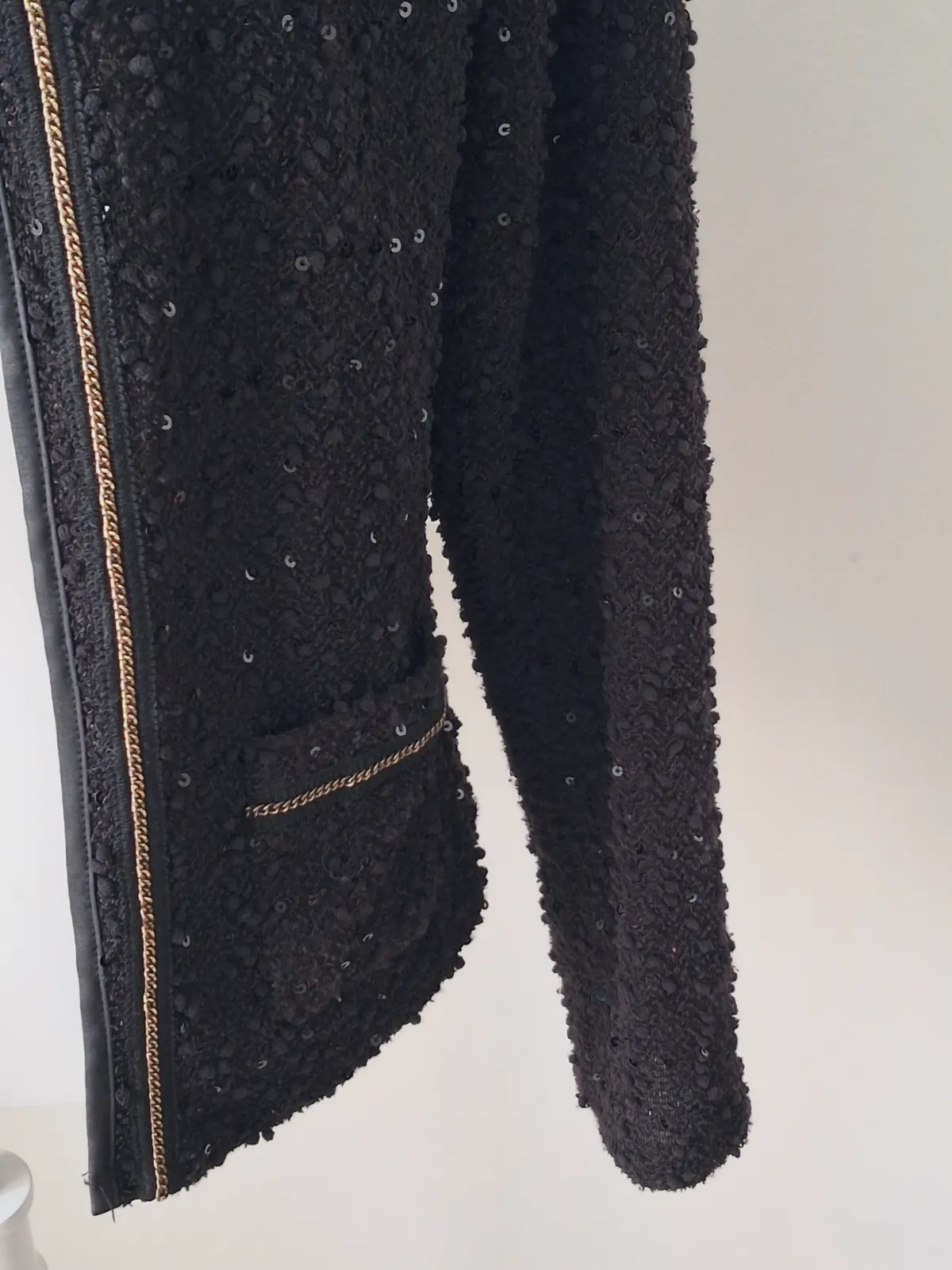 Veste noire en tweed à paillettes – Gémo – taille XL 5