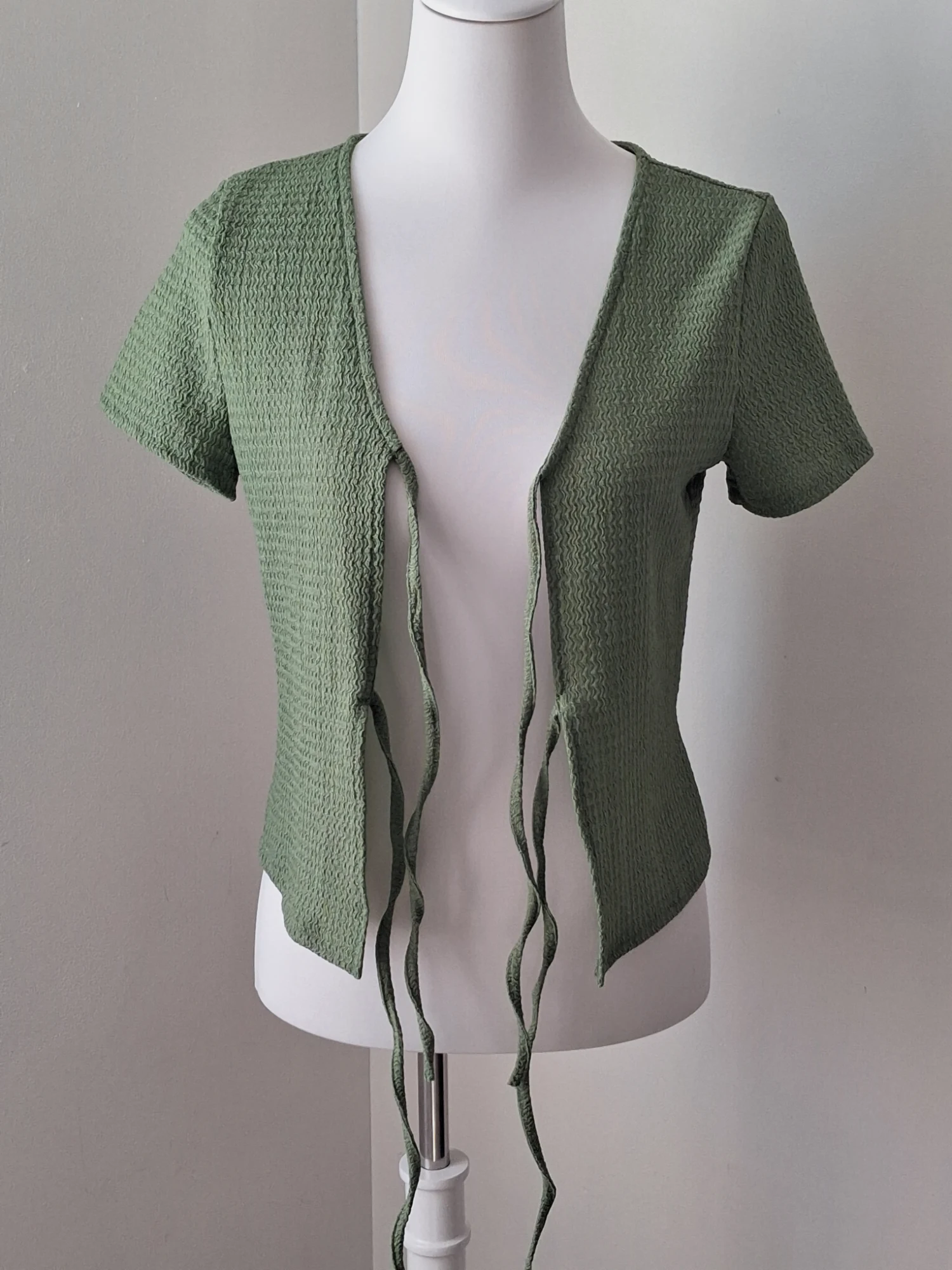 Top vert à manches courtes à nouer – Shein – taille S