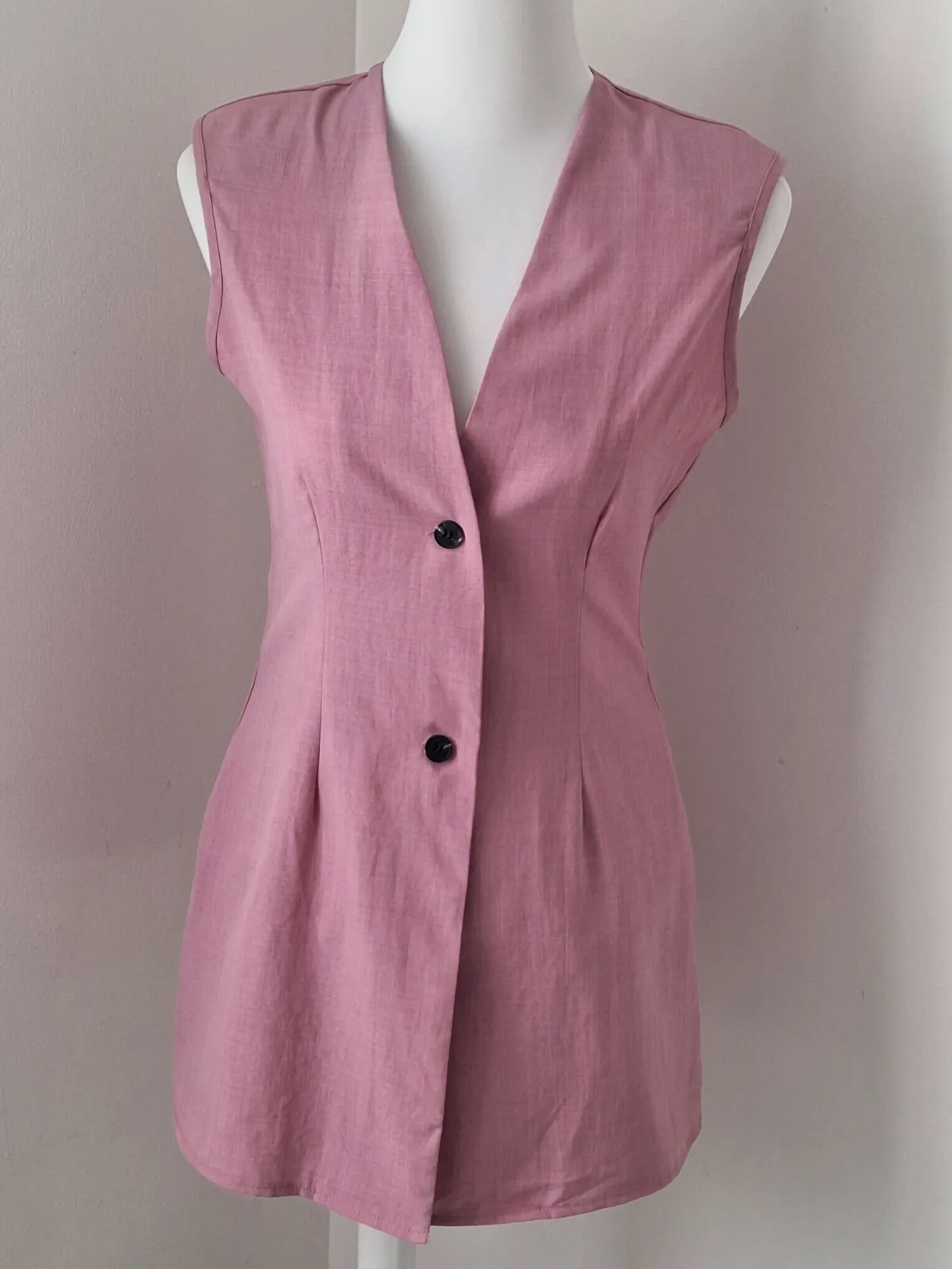 Ensemble tailleur sans manches gilet et short rose – Shein – taille S 2
