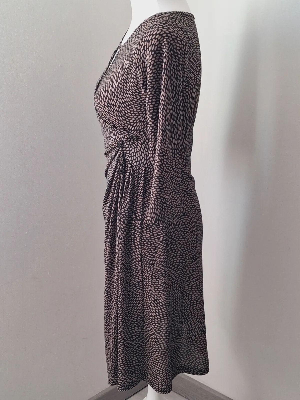Robe drapée imprimée à manches 3/4 – Kwoman – taille M 2