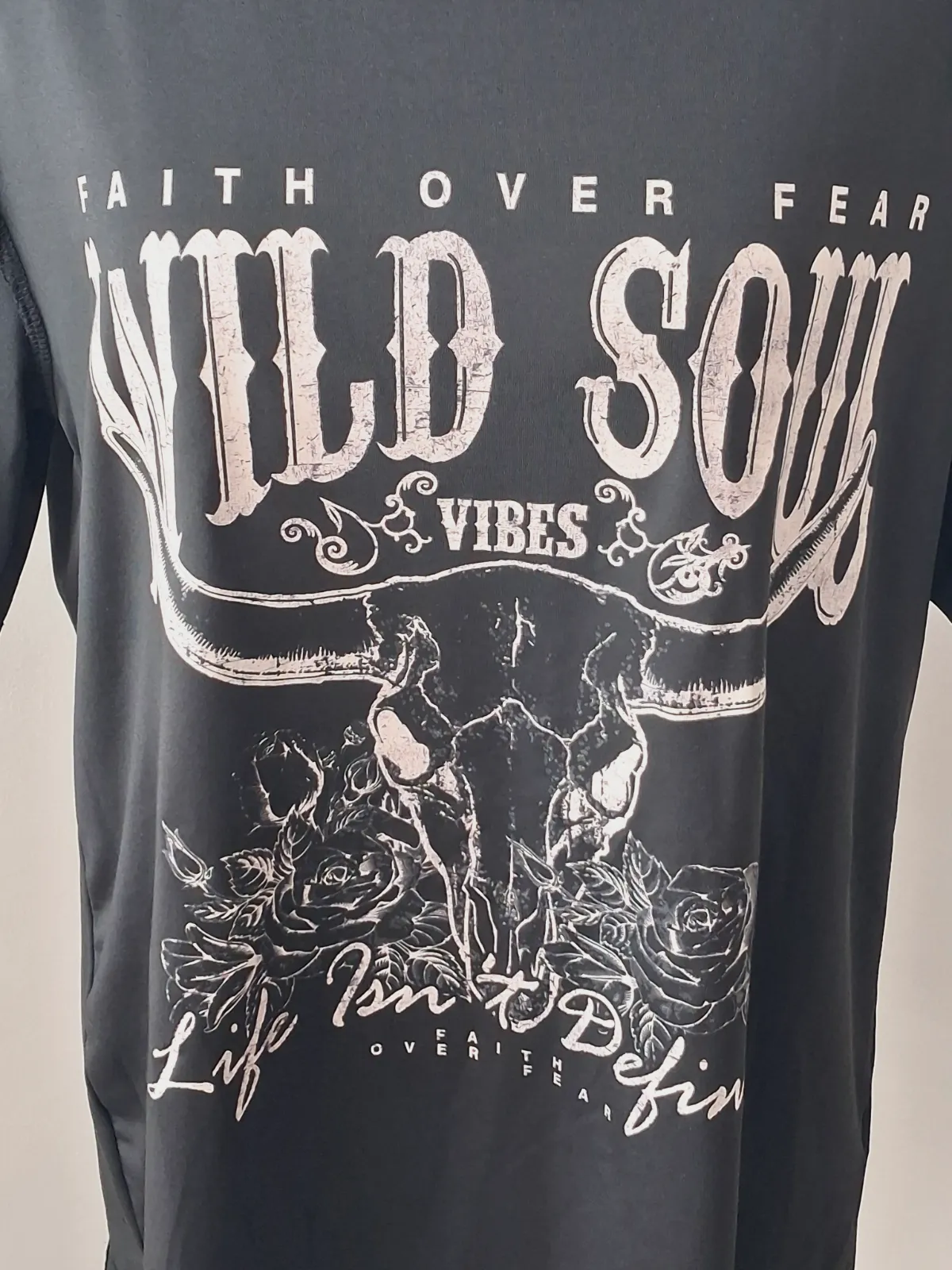T-shirt noir imprimé Wild Soul style rock – Shein – taille S 4