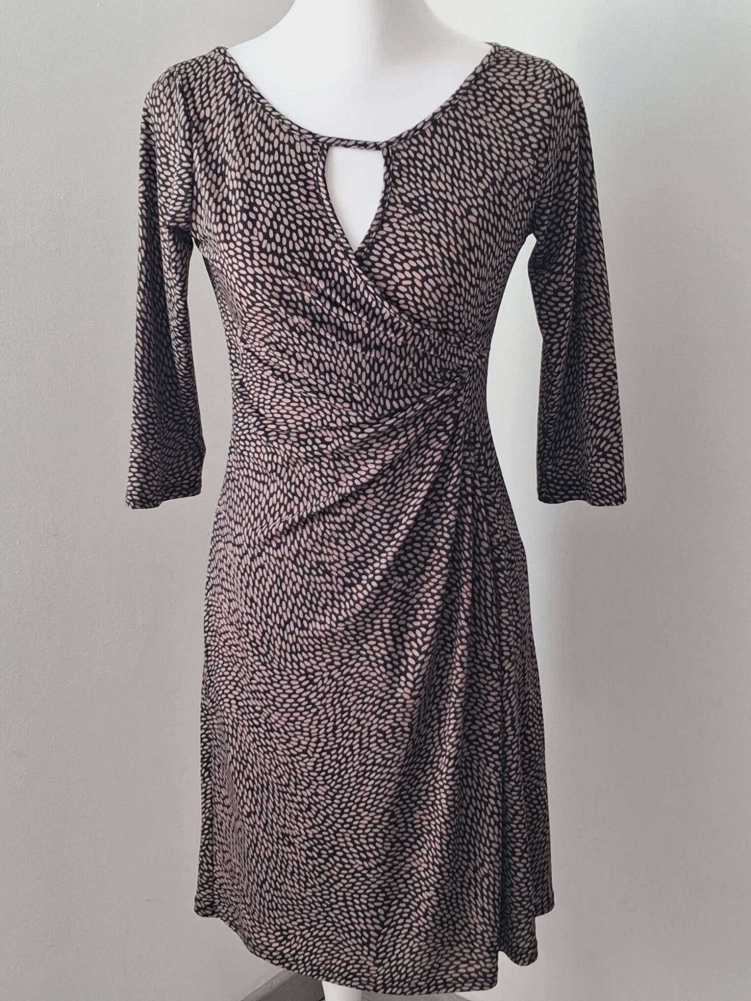 Robe drapée imprimée à manches 3/4 – Kwoman – taille M