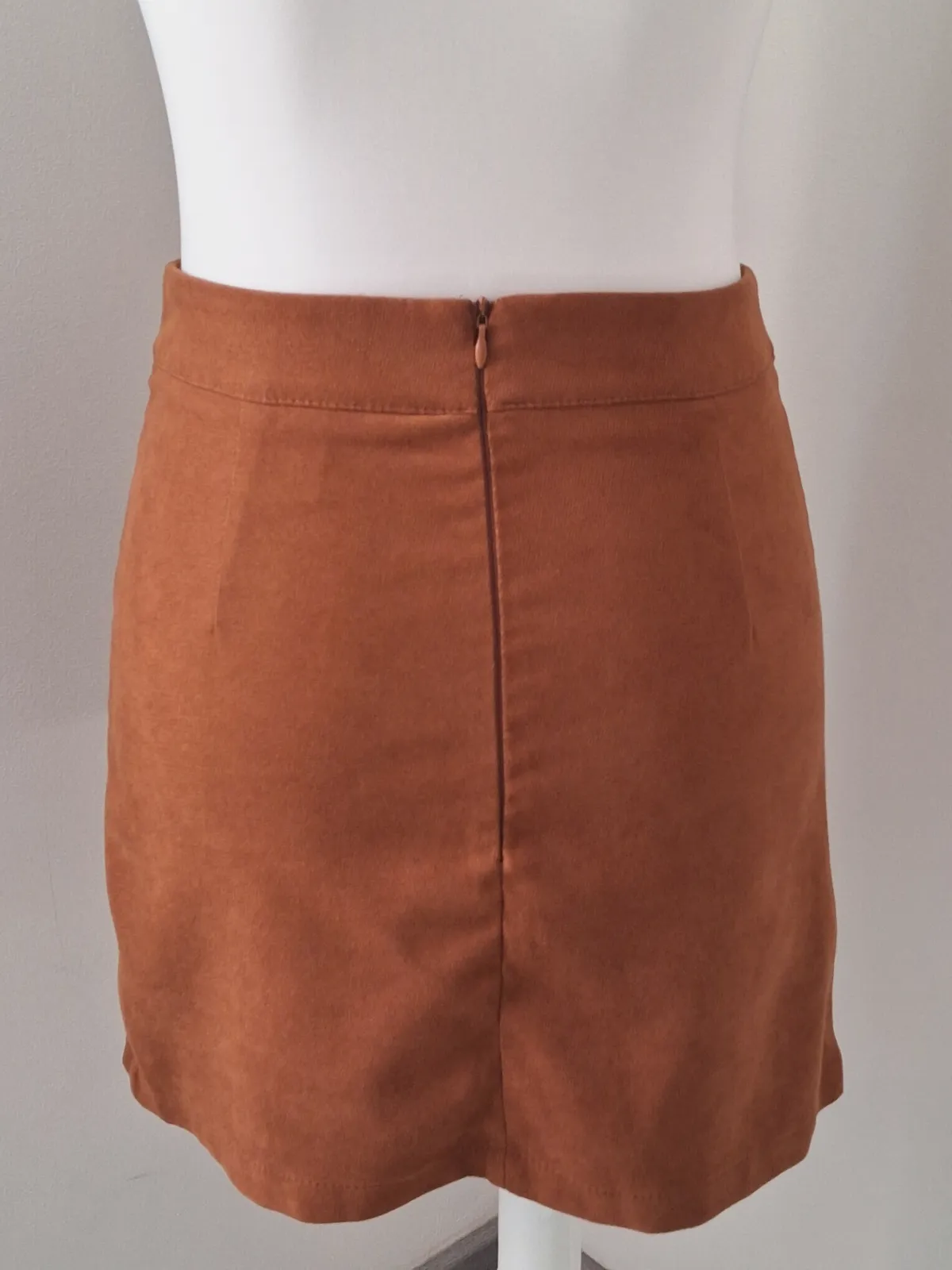 Jupe courte effet suédine marron camel – Shein – taille S 3