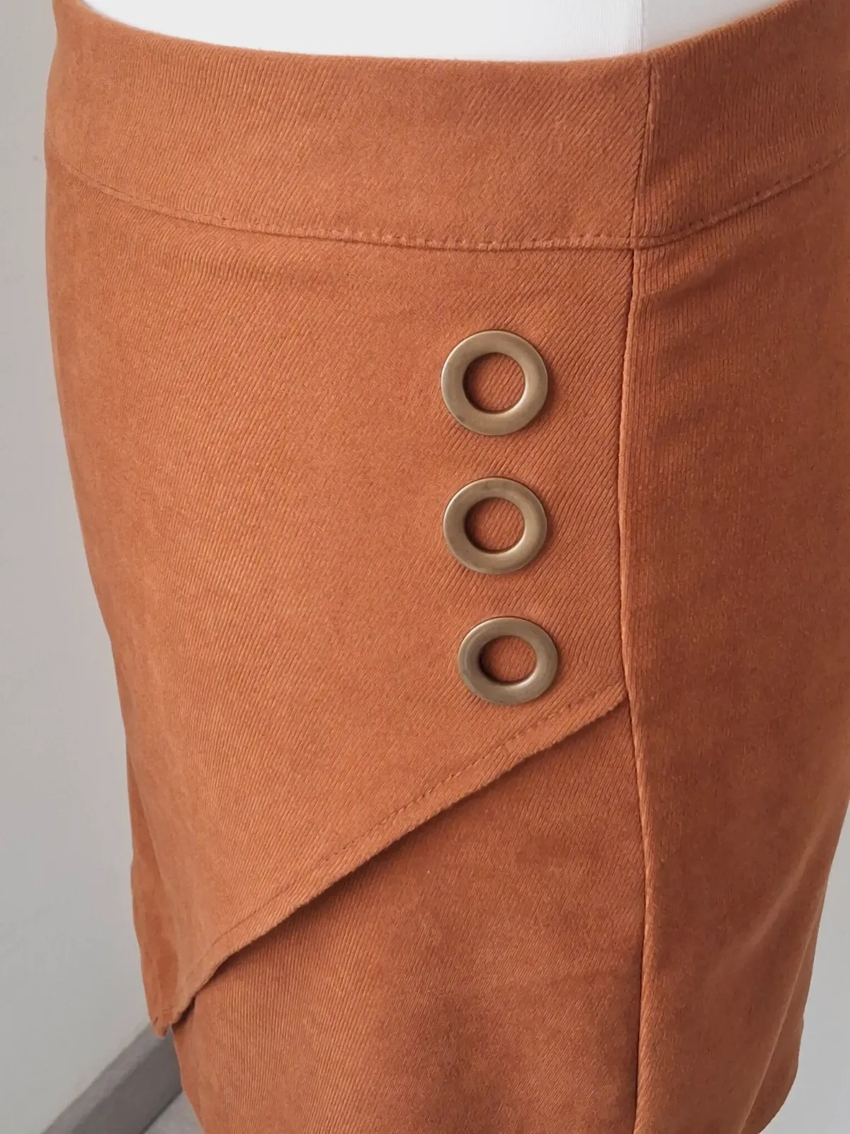 Jupe courte effet suédine marron camel – Shein – taille S 4