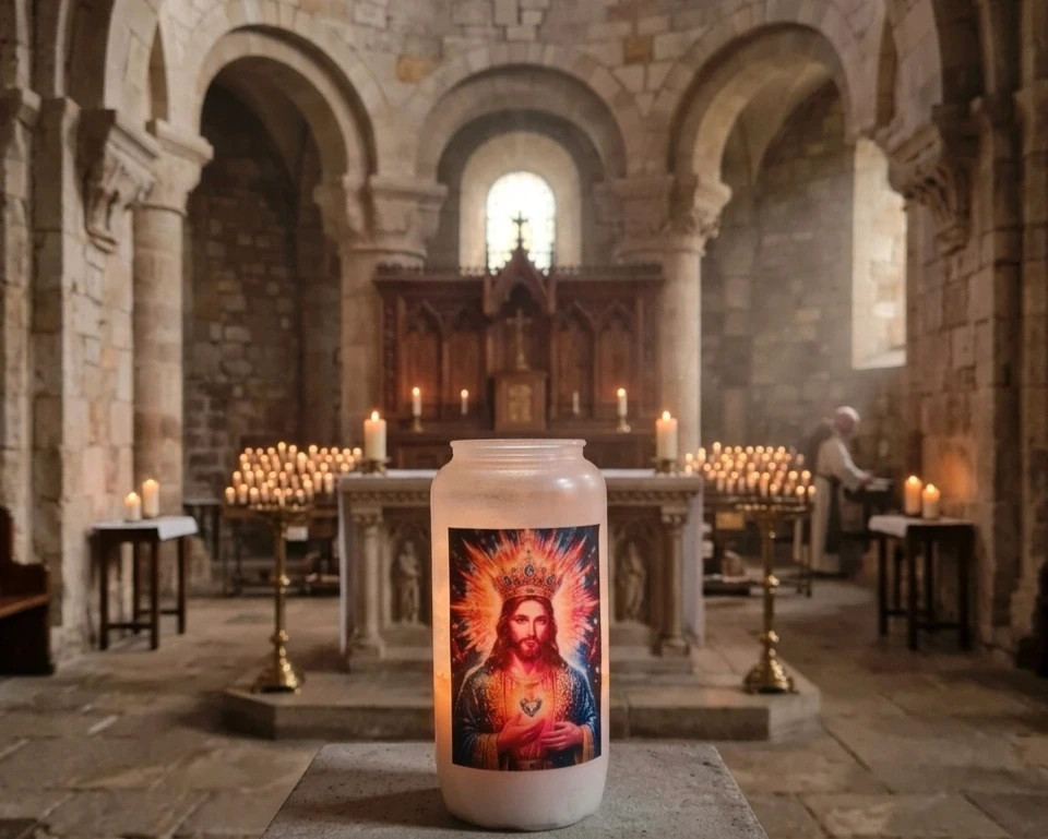 Magnifique bougie représentant Jésus