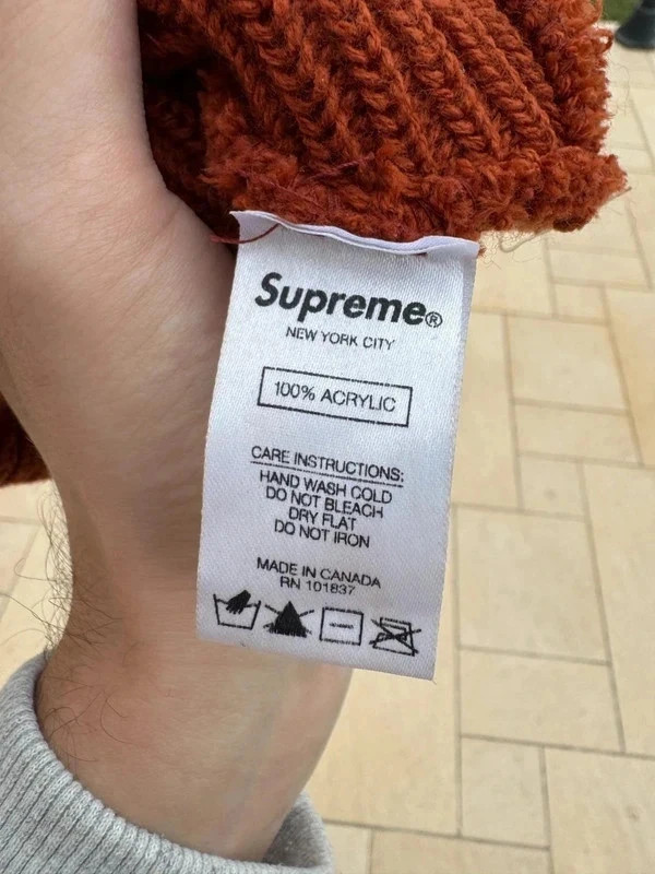 Bonnet Supreme Fw18 Loose Gauge Beanie - Rouille Acrylique – Supreme – taille Taille unique 3