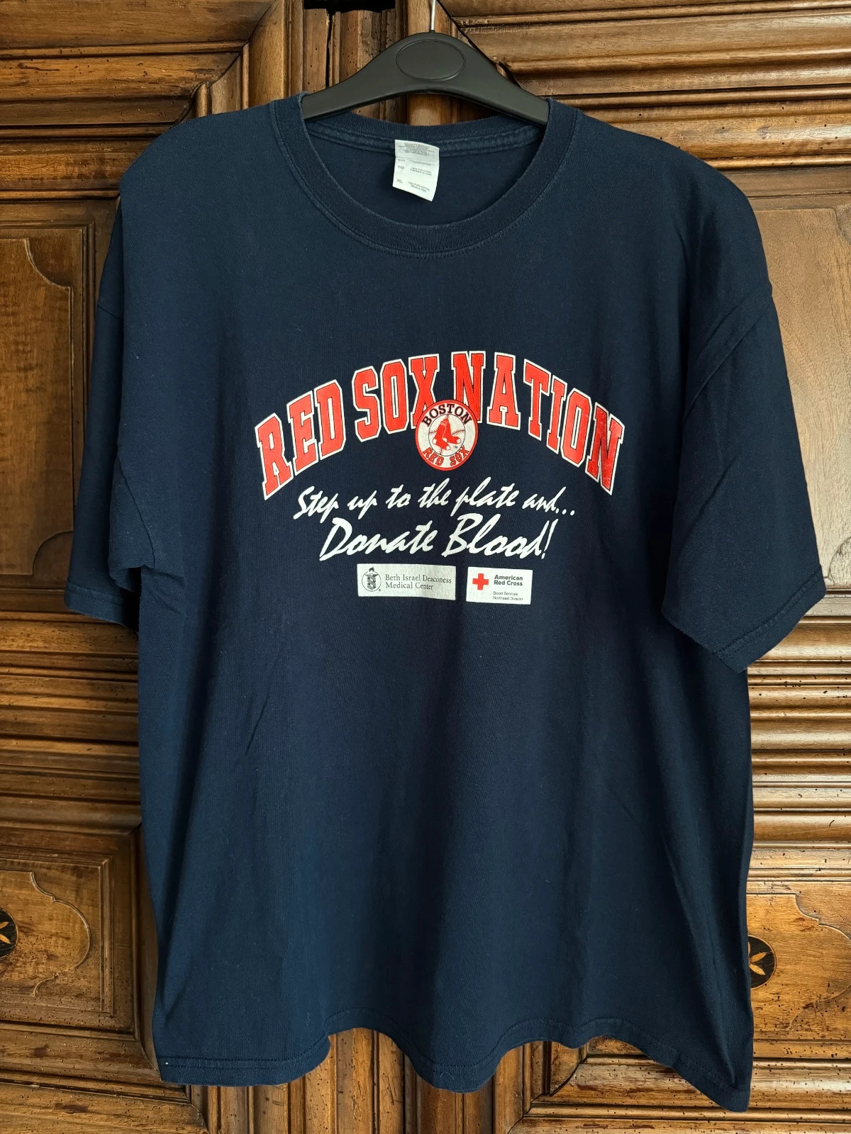 T-shirt Vintage Gildan Heavy Cotton Boston Red Sox Nation - XL - Bleu Marine – Gildan – taille XL