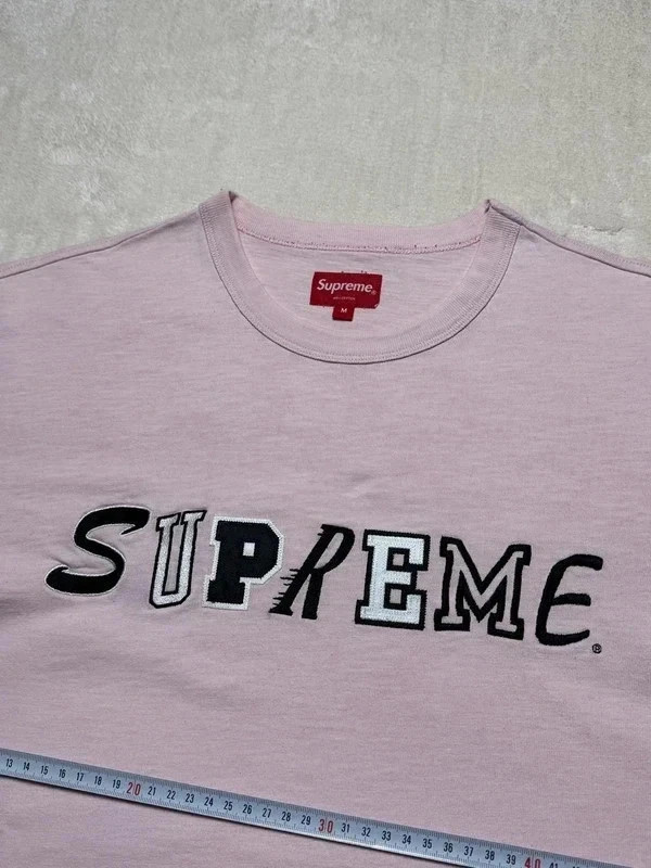 Supreme Collage Logo S/S Top FW20 T-shirt Embroidered Heather Pink Rose Chiné M – Supreme – taille M 5
