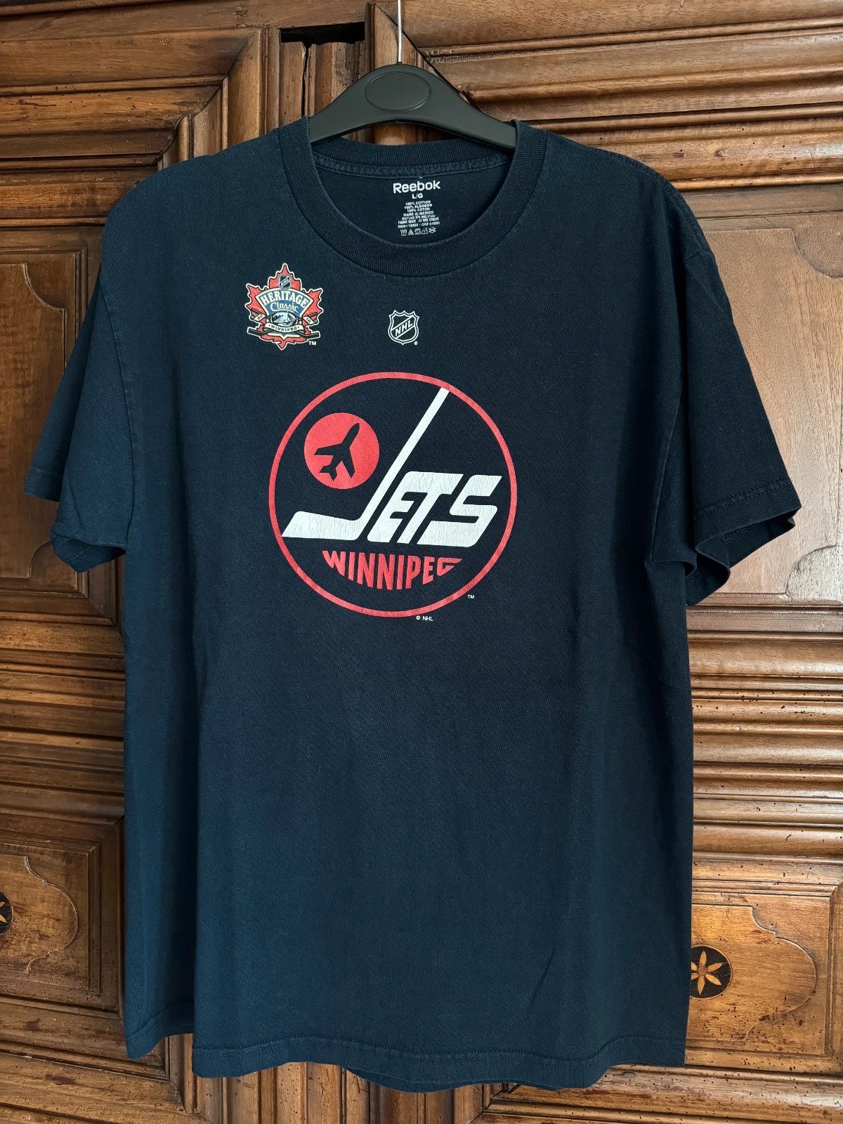 T-shirt Reebok NHL Winnipeg Jets - Scheifele 55 Cotton - Heritage Classic 2016 - Taille L – Reebok – taille L