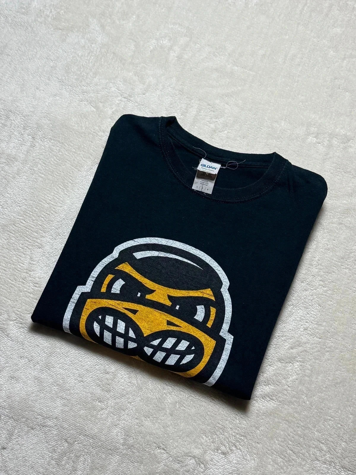 T-shirt NCAA Vintage - Logo Herky Mascot - Noir - Taille L - Iowa Hawkeyes – Gildan – taille L 3