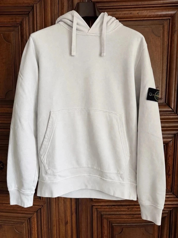 Sweat à Capuche Blanc Coton QR Code Taille L Stone Island – Stone Island – taille M