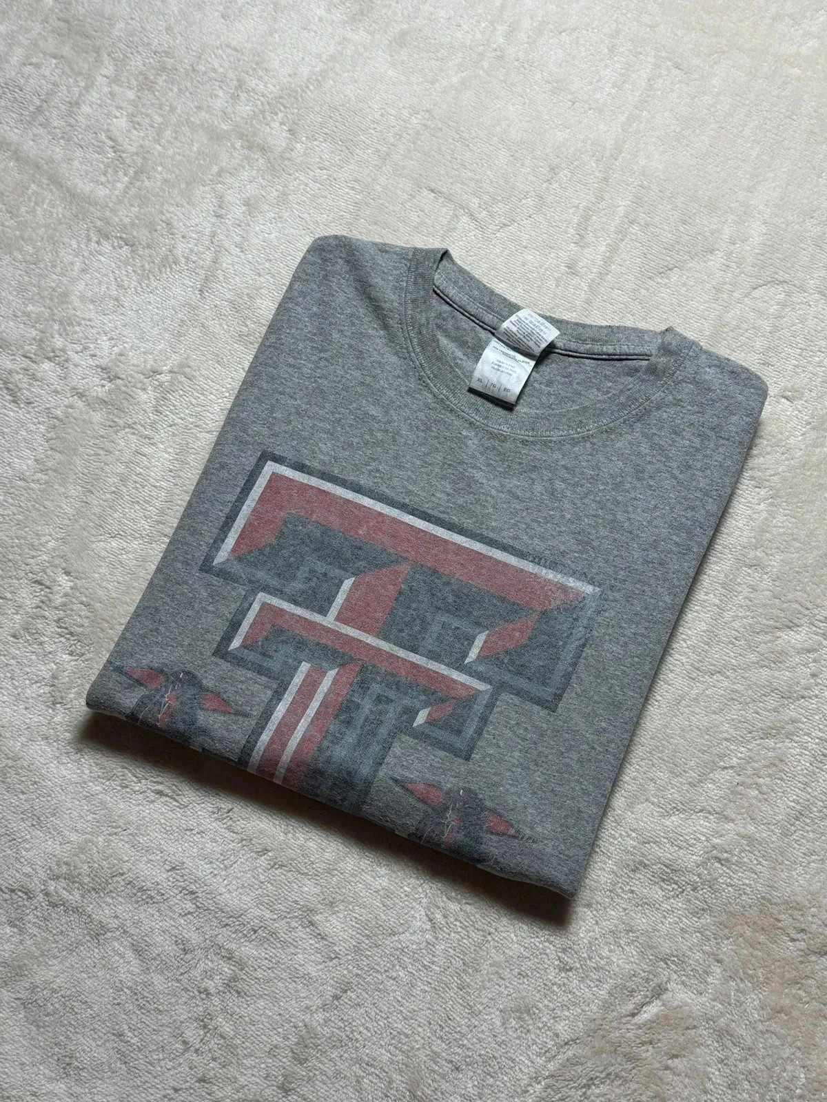 T-shirt Vintage Texas Tech Red Raiders Gris Tate 4 NCAA XL – Gildan – taille XL 3