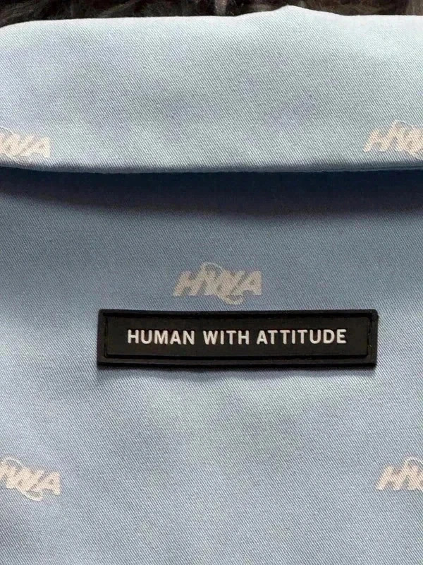 Chemise Taille S HWA - Motif Monogramme Bleu Ciel - Shirt Human With Attitude – Human With Attitude – taille S 5