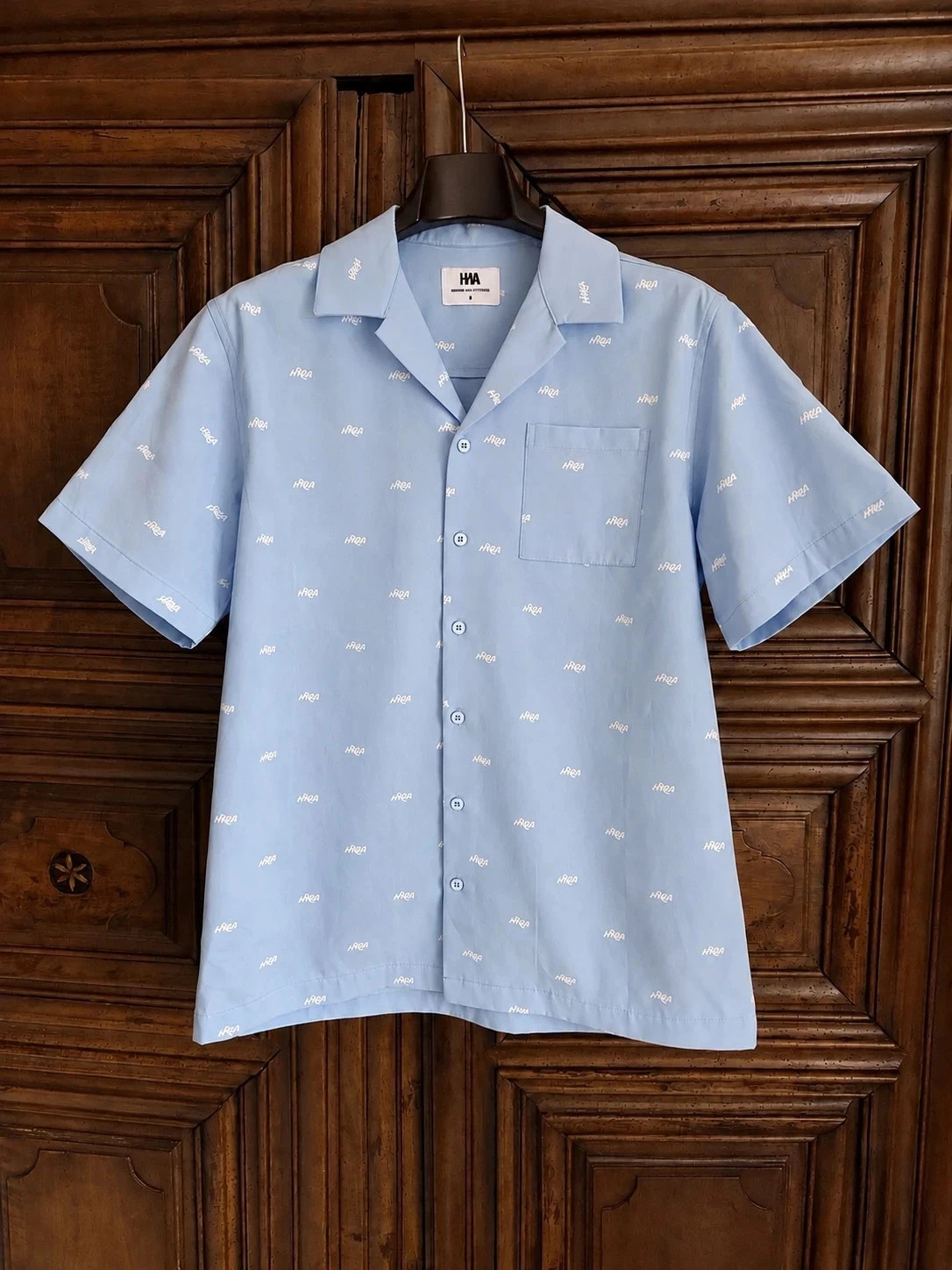 Chemise Taille S HWA - Motif Monogramme Bleu Ciel - Shirt Human With Attitude