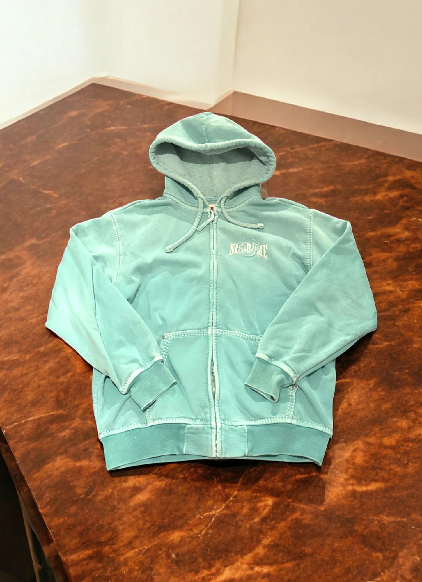 Supreme x True Religion Hoodie Zippé Aqua Fw22 – Taille M