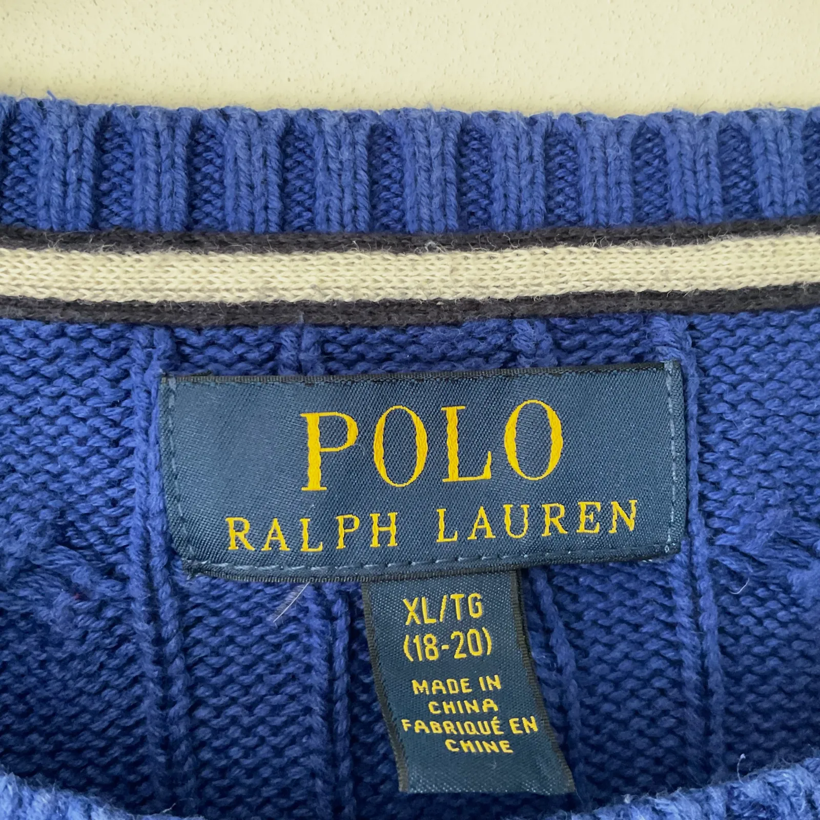 Pull à torsades Polo Ralph Lauren bleu – Polo Ralph Lauren – taille S 3