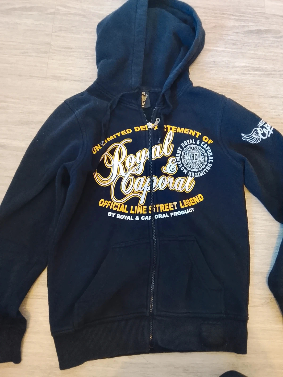 Sweat zippé à capuche Royal Caporal bleu marine / noir – XS