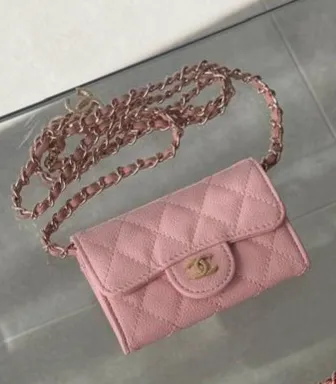 Pochette sac chaîne Chanel rose matelassée – Chanel – taille Taille unique 2