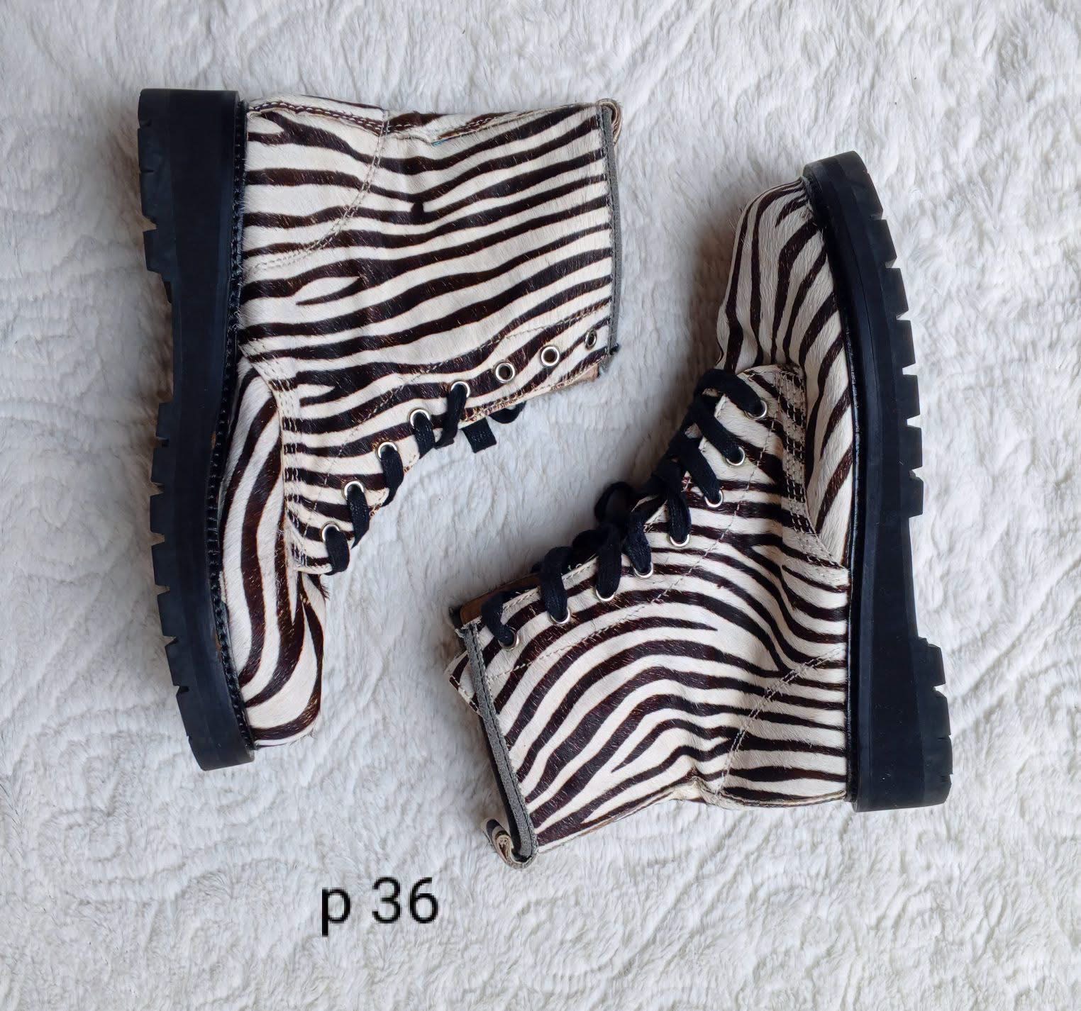 Bottines zèbre noir blanc p36 2